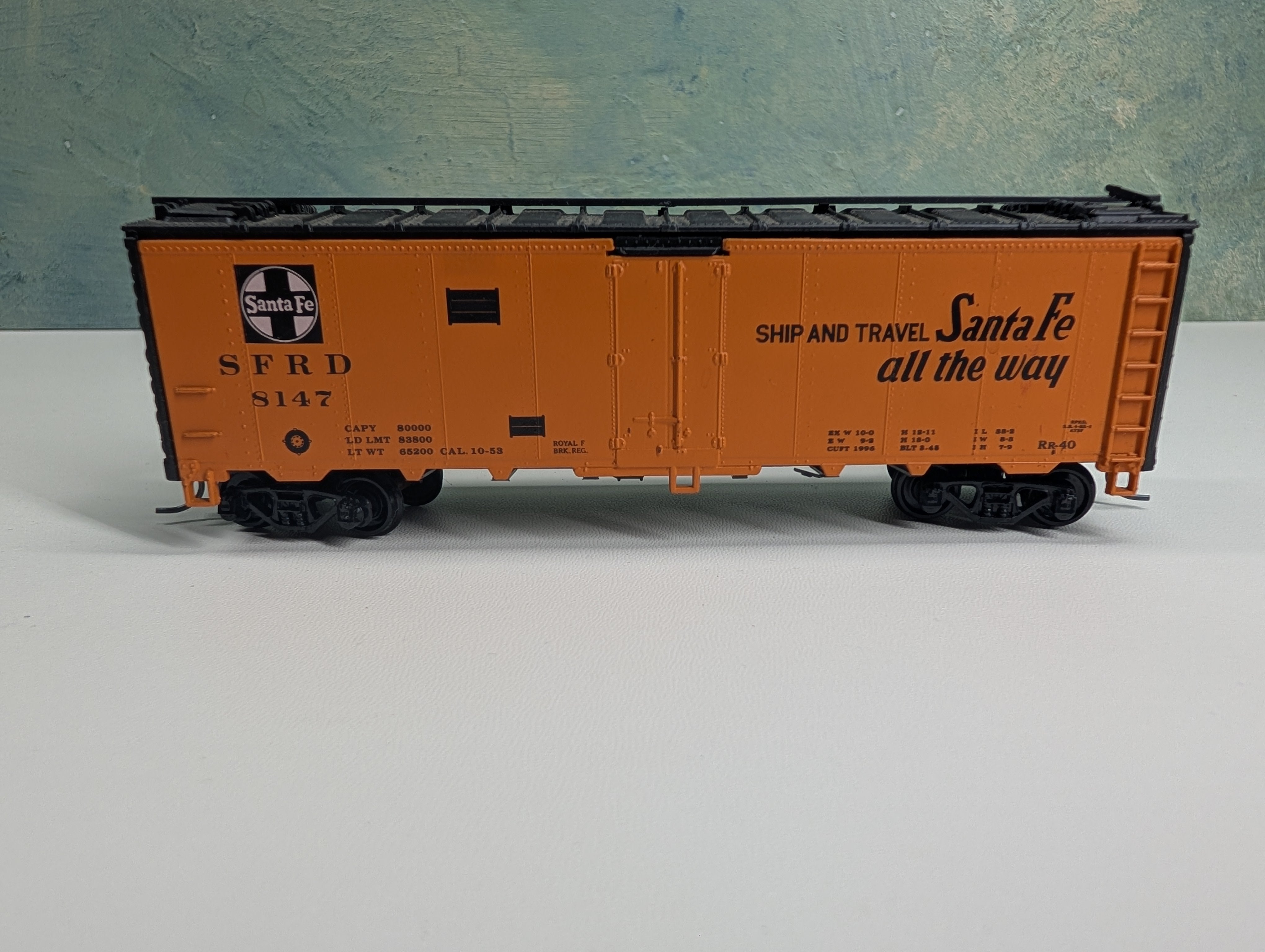 USED Athearn HO Scale 40' Box Car Santa Fe SFRD #8147