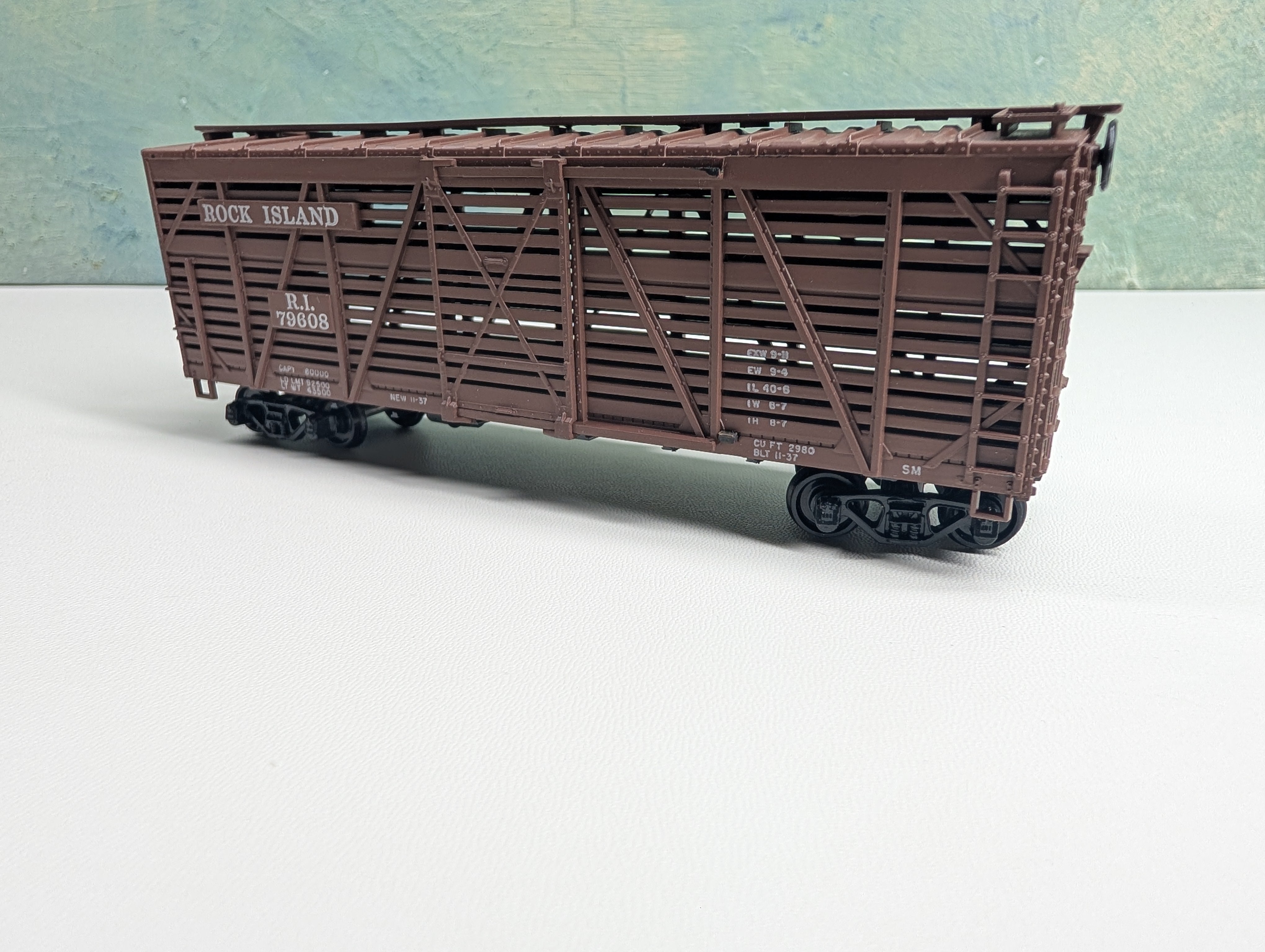 USED Athearn HO Scale 40' Stock Car Rock Island RI #79608