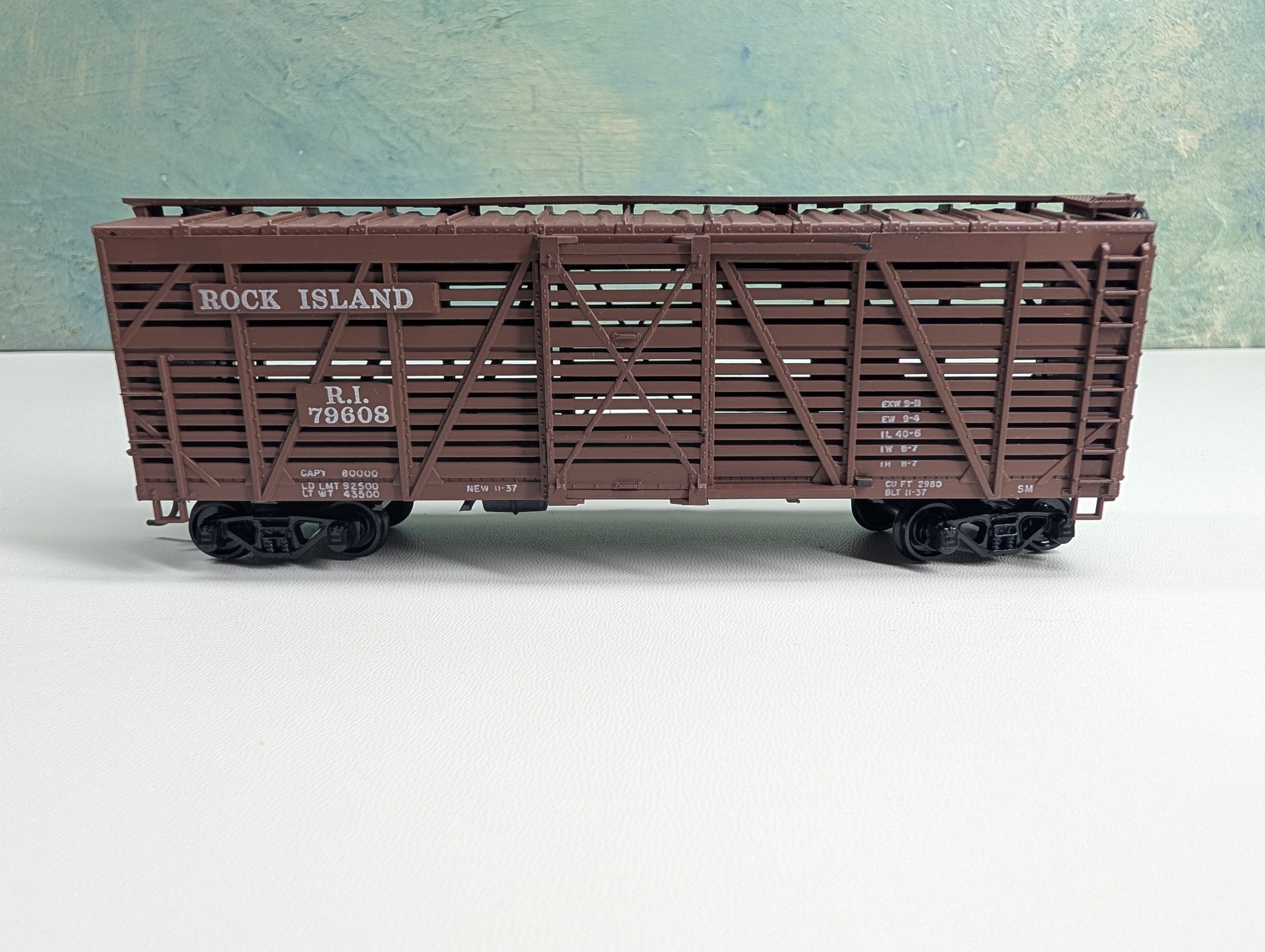 USED Athearn HO Scale 40' Stock Car Rock Island RI #79608