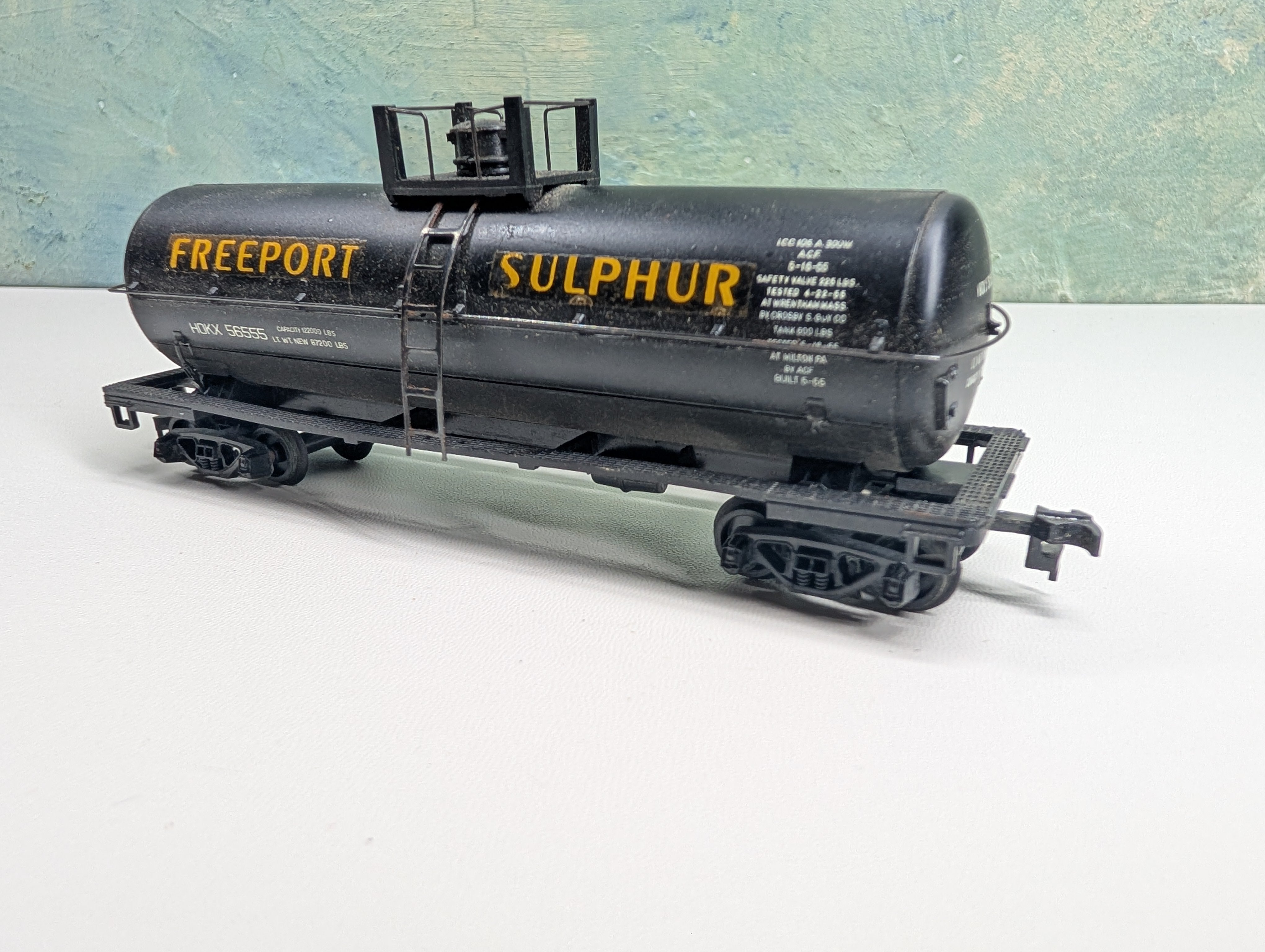 USED HO Scale Tank Car Freeport Sulphur HDKX #56555 Decal