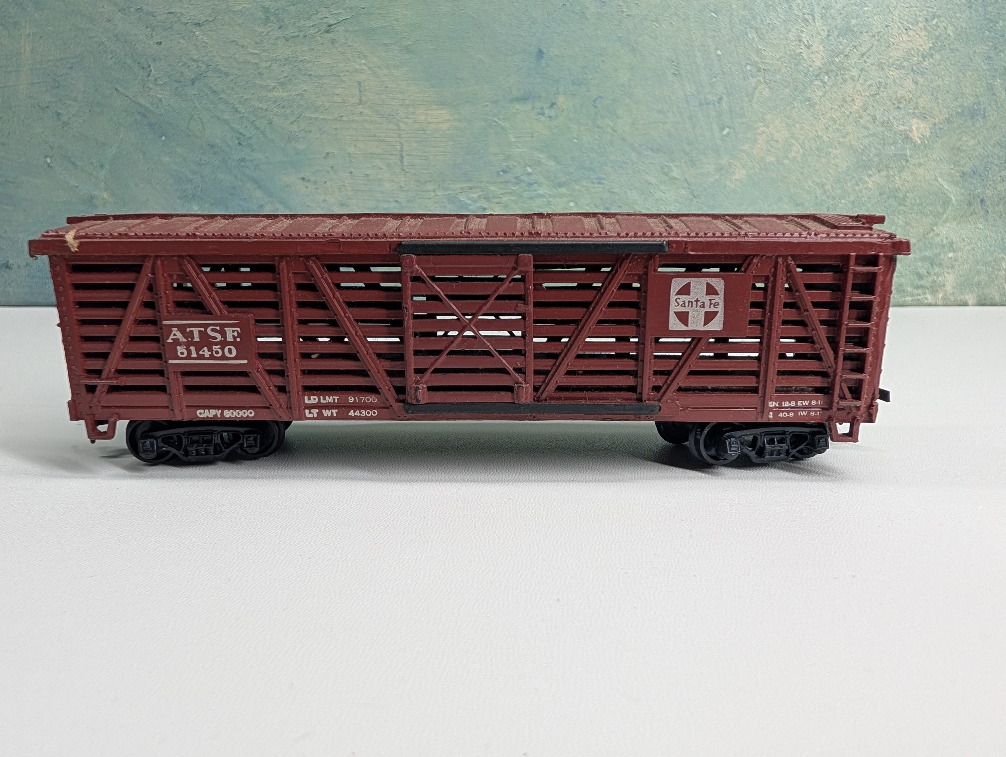USED HO Scale Stock Cattle Car Santa Fe ATSF #51450