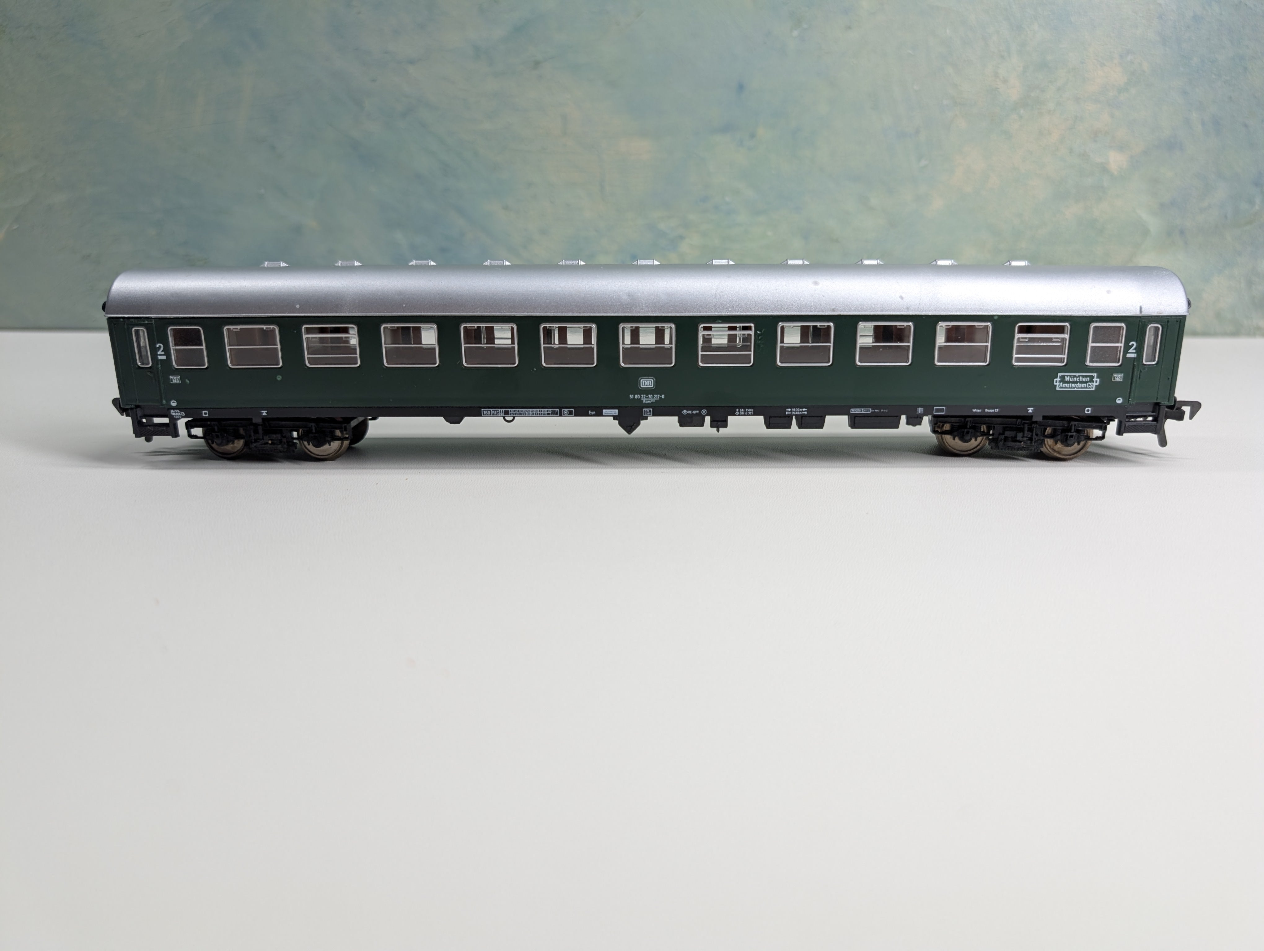 USED Fleischmann 5103 HO Scale Green Coach Passenger Car #DB 518022-70-217-0