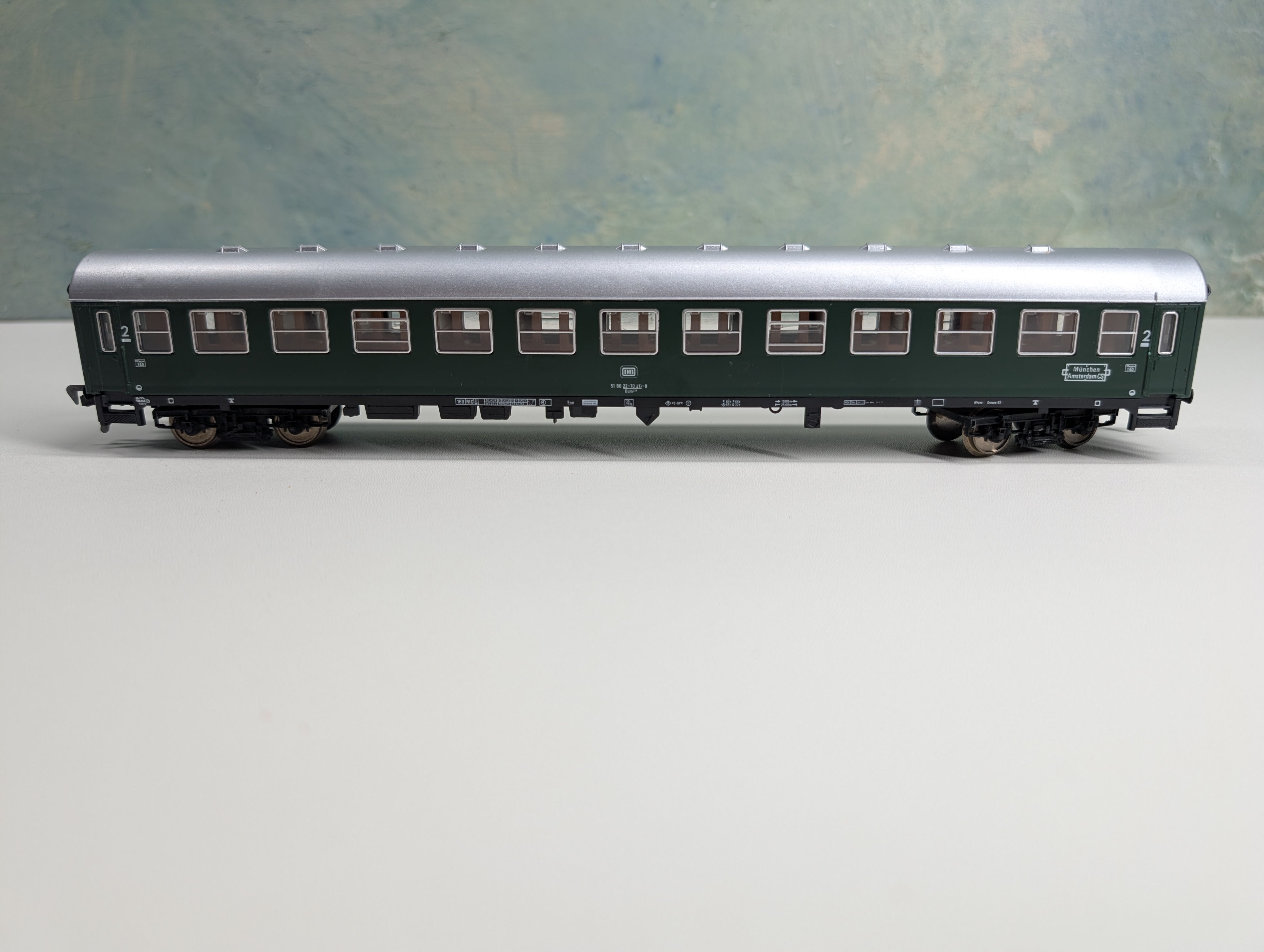 USED Fleischmann 5103 HO Scale Green Coach Passenger Car #DB 518022-70-217-0