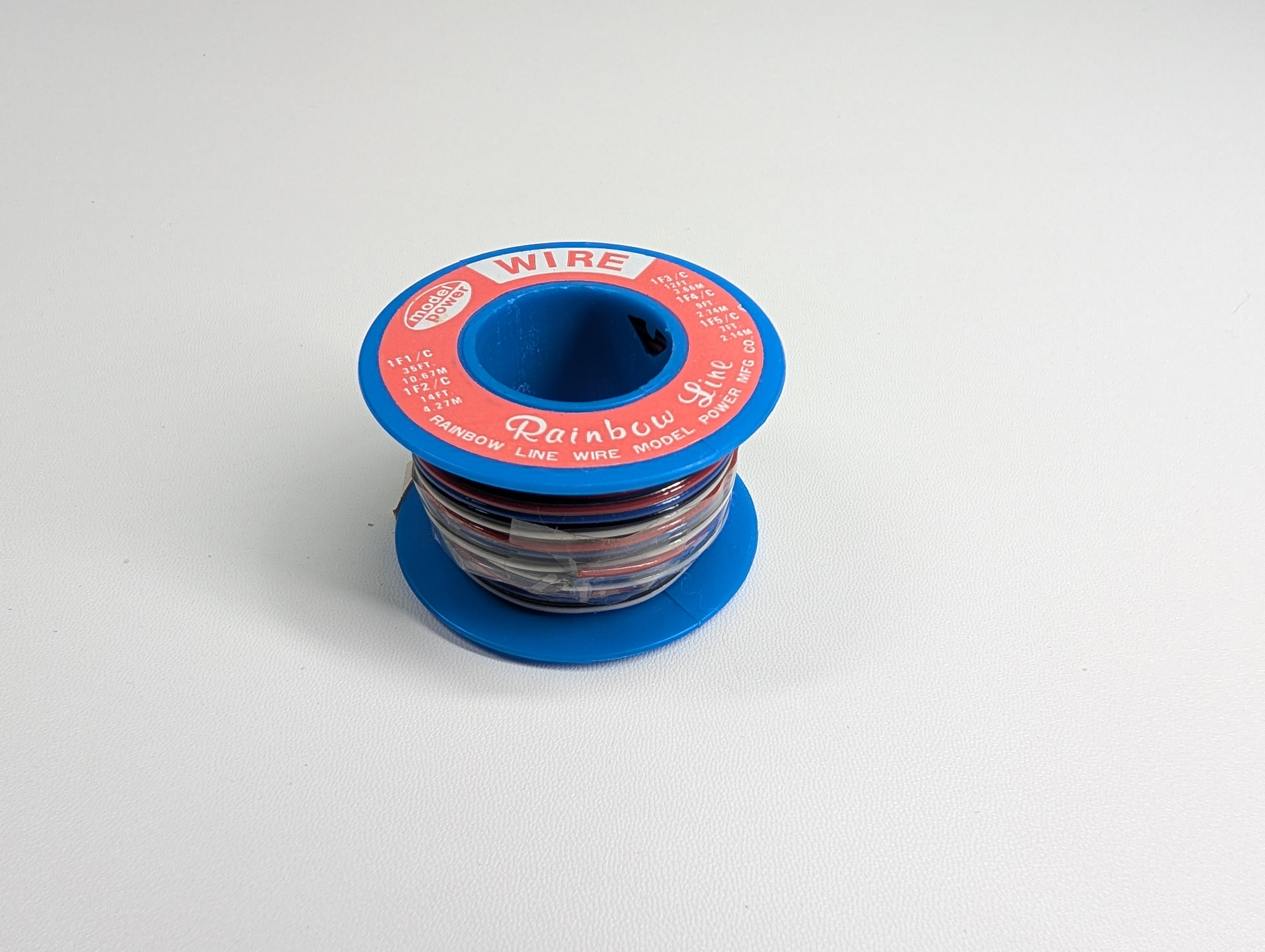 Model Power Multi Scale 4 Conductor Hook-Up Wire for Model Trains White,Blue,Black,Red