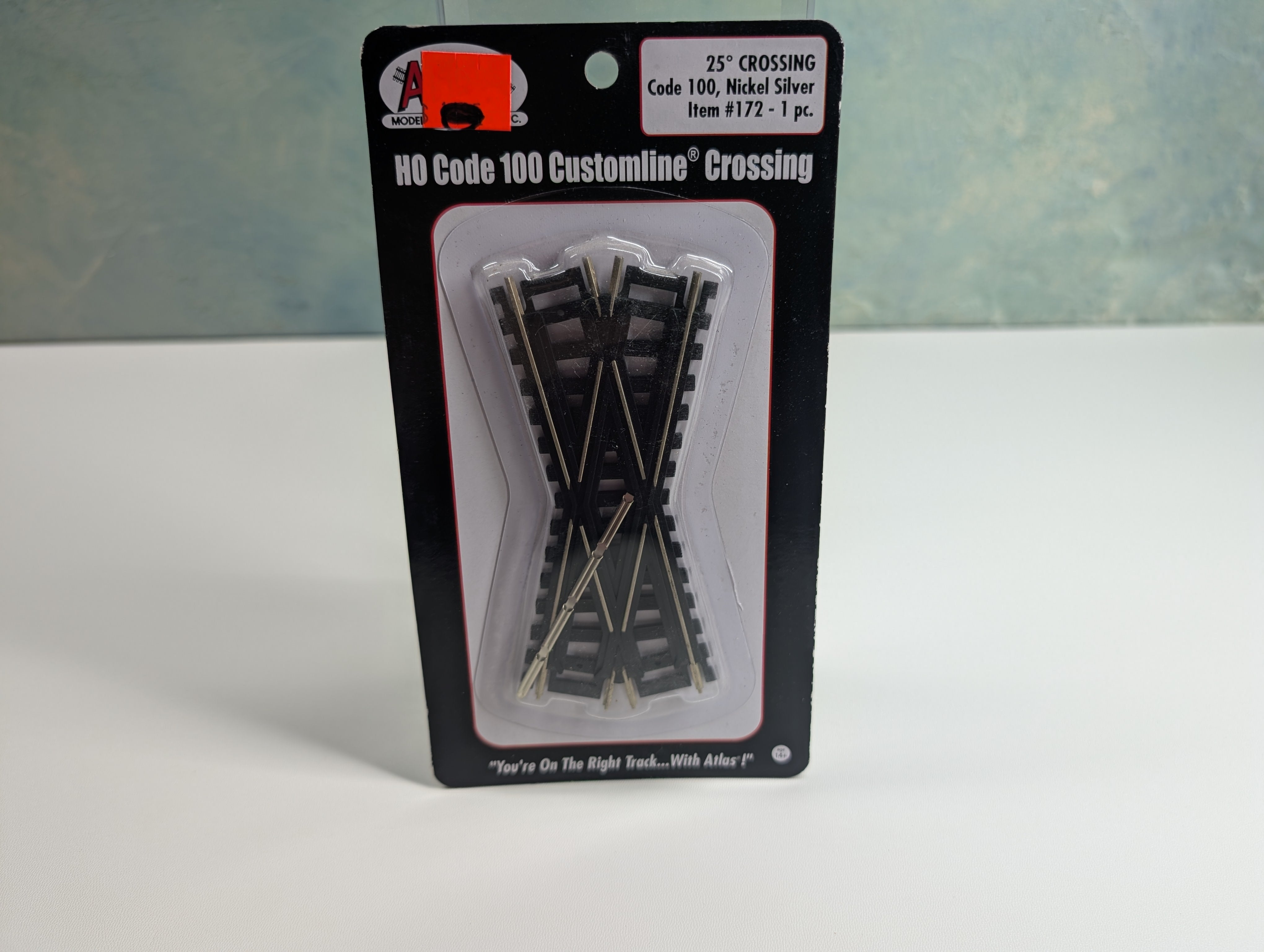 Atlas 172 HO Scale 25 Degree Crossing, Code 100 Custom-Line, Nickel Silver