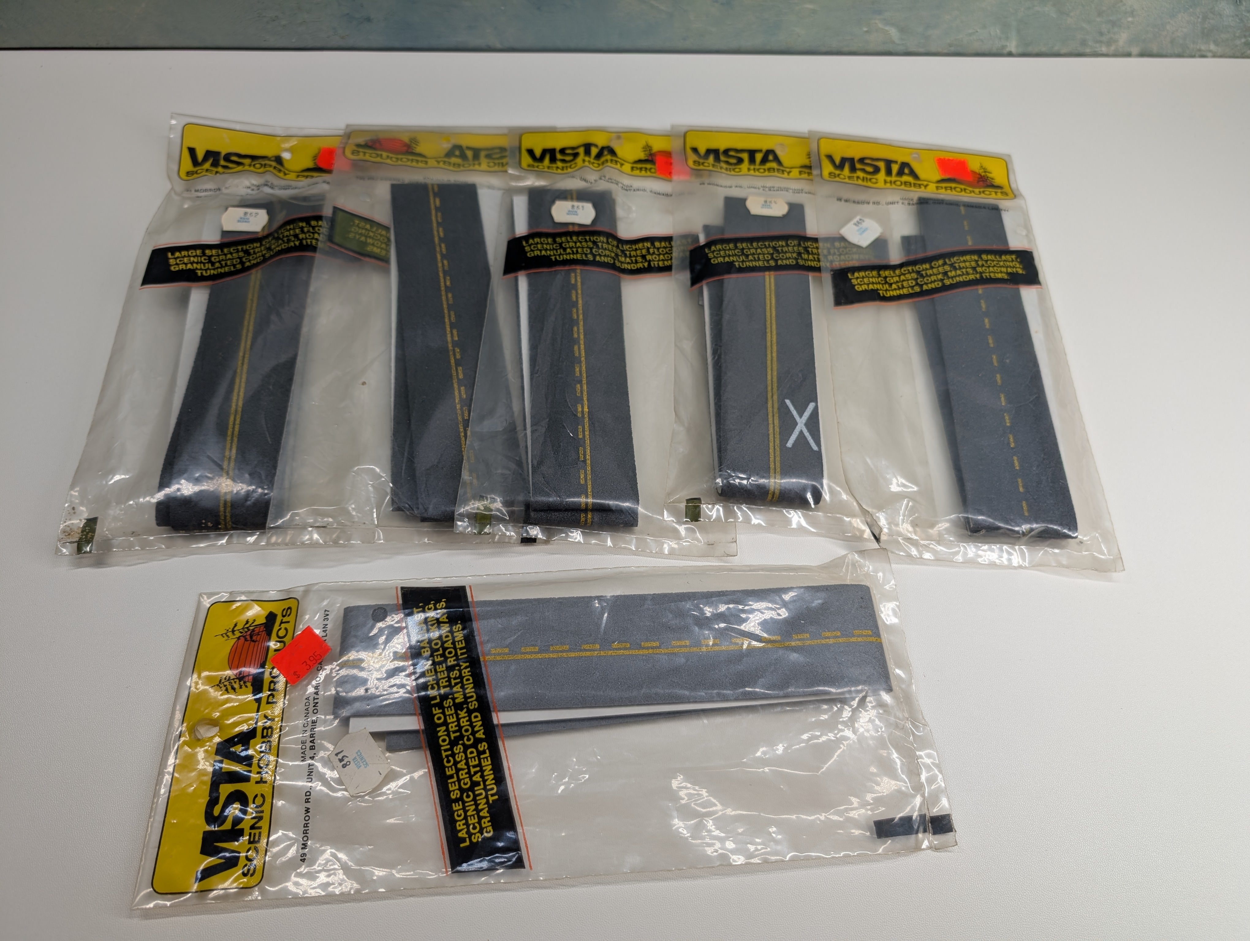 Vista Scenic Hobby Products N Scale Lot of Black & Gray Roadway Packs (6 pcs)