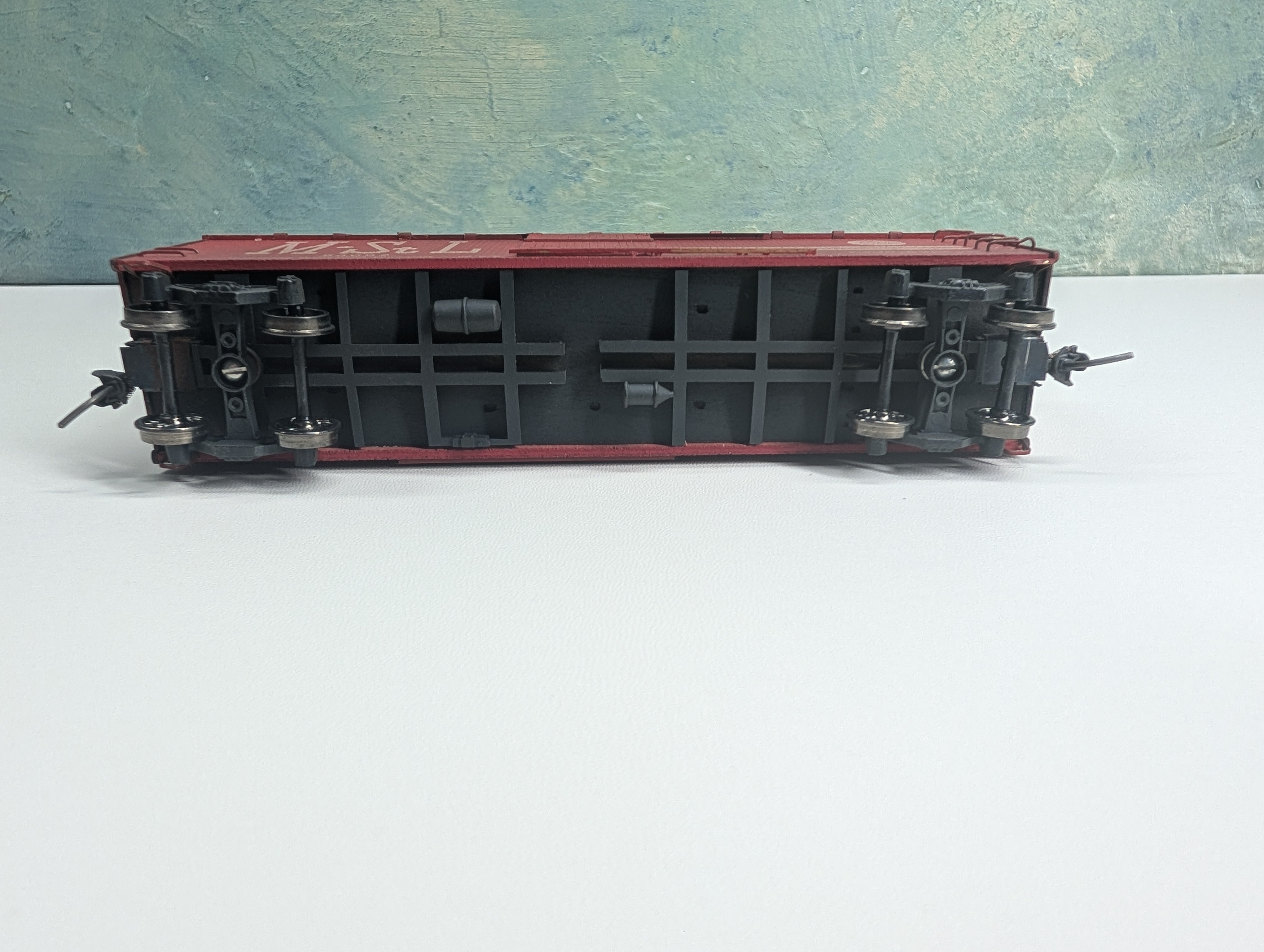 USED HO Scale Real Wood Wooden Box Car MStL #54652 Metal Wheels, Weathered