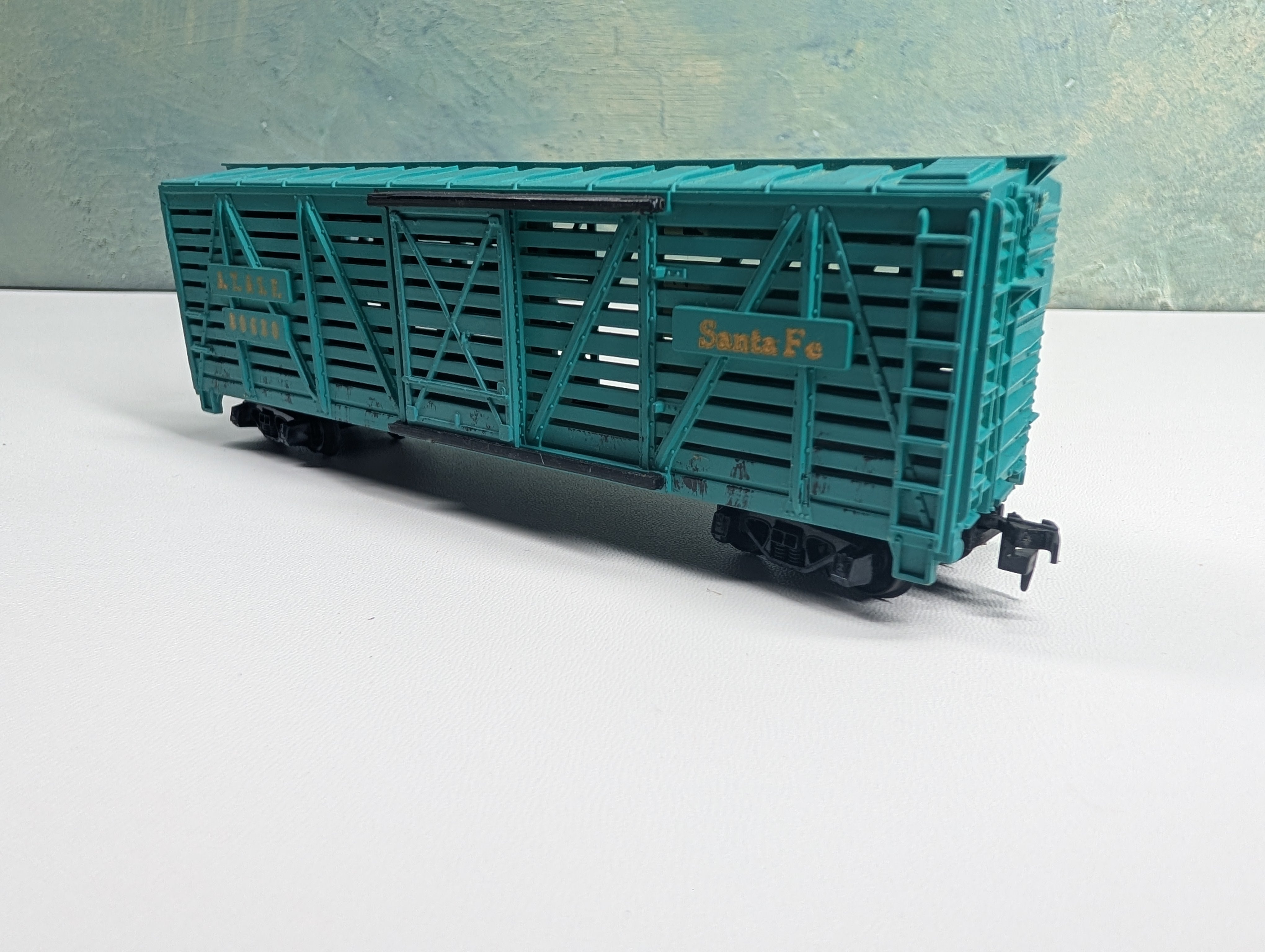 USED Tyco HO Scale Cattle Stock Car Santa Fe ATSF #80680