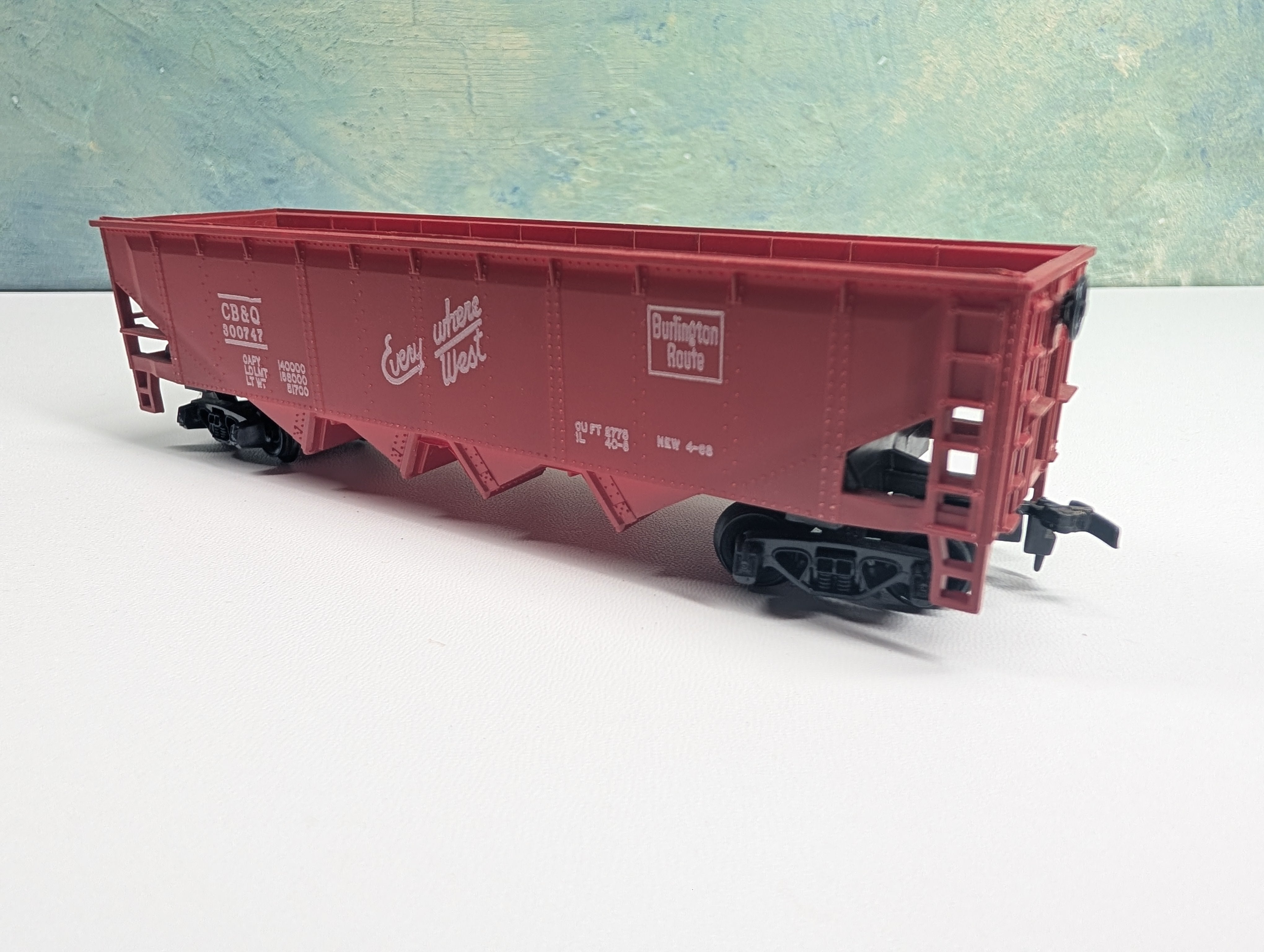 USED Tyco HO Scale Quad Hopper Burlington CB&Q #300747