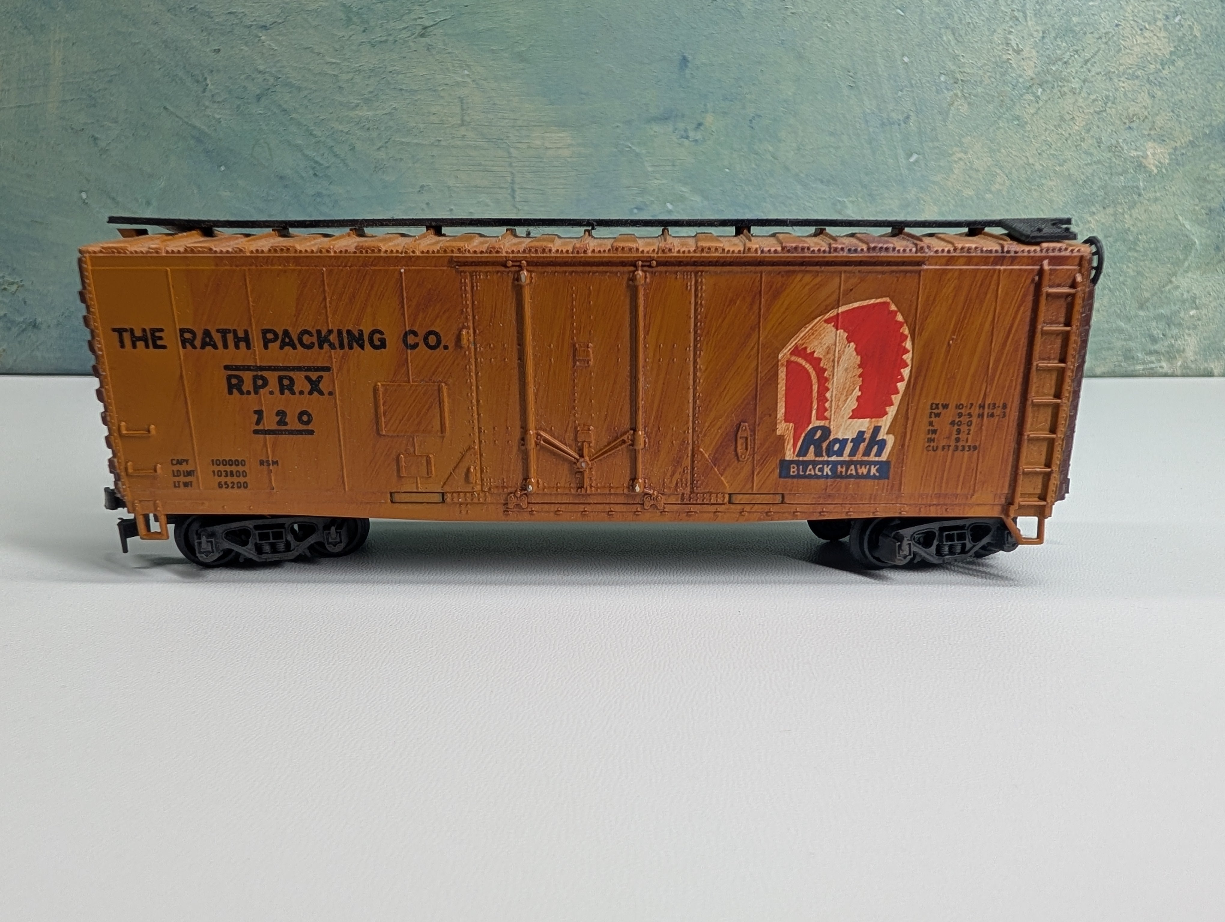USED HO Scale Weathered 40' Box Car Rath Packing CO RPRX #720
