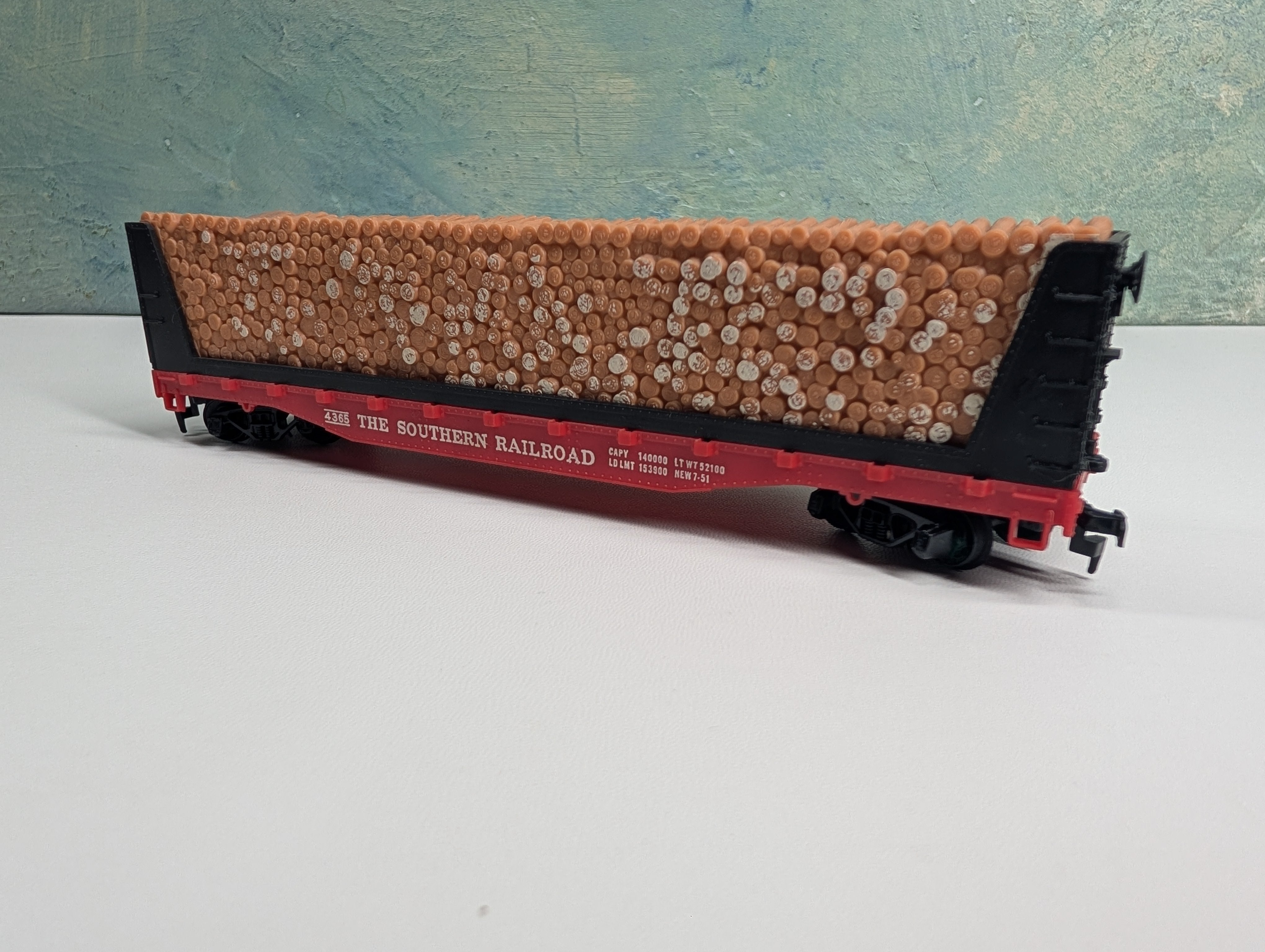 USED Tyco HO Scale Bulkhead Car Southern #4365