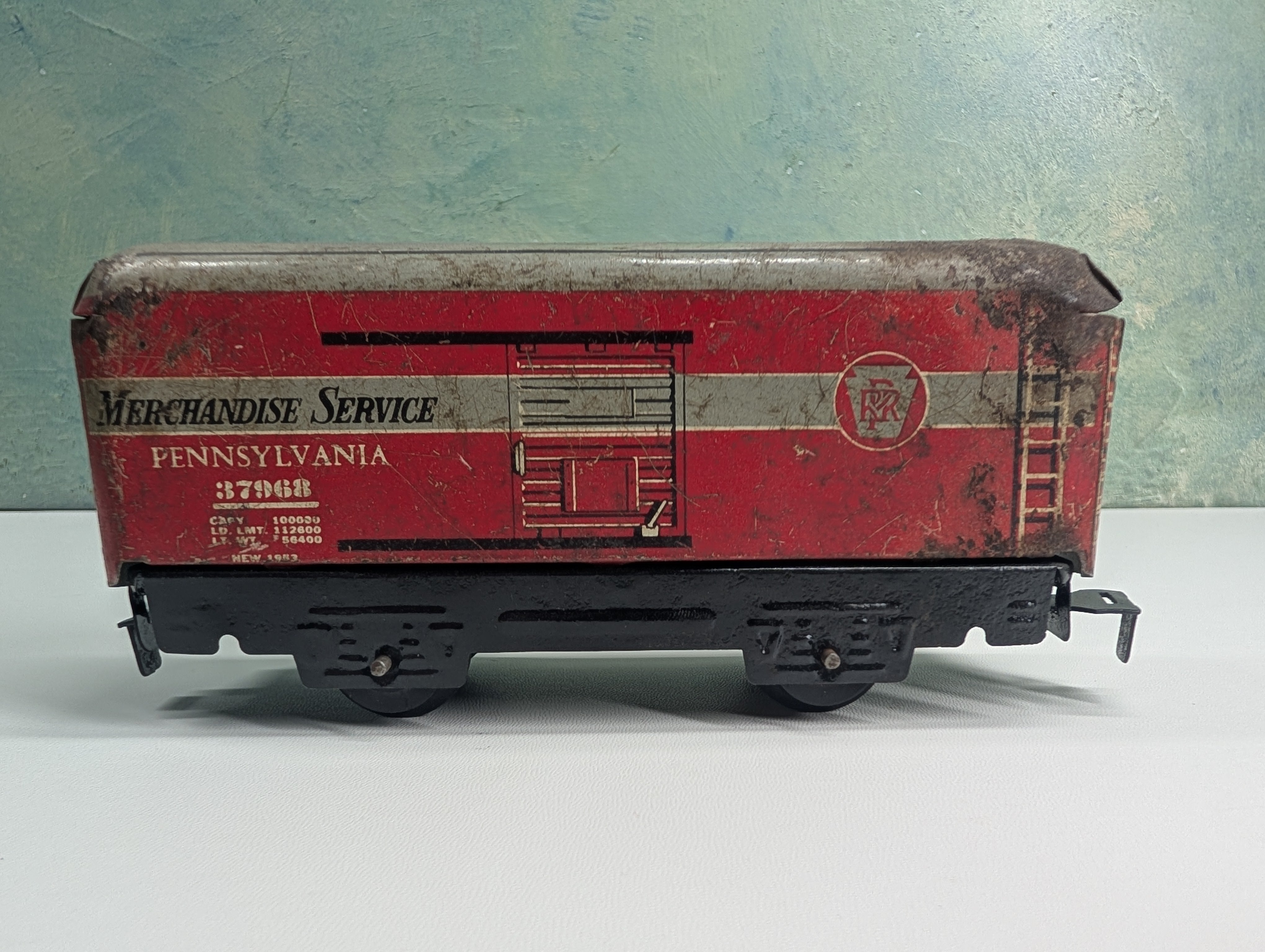 USED Marx O Tin Merchandise Service Car Pennsylvania #37968 Rough Vintage