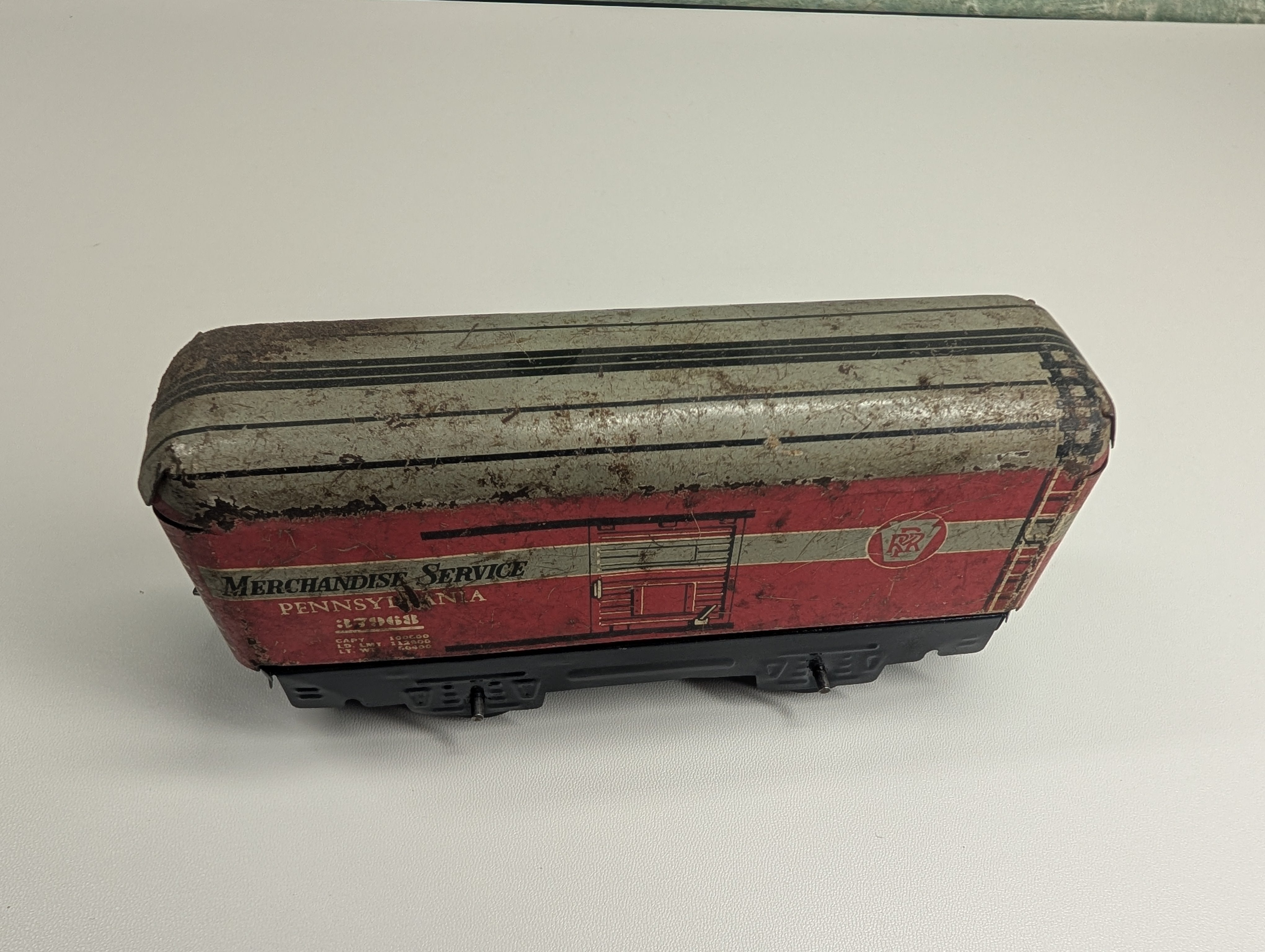 USED Marx O Tin Merchandise Service Car Pennsylvania #37968 Rough Vintage