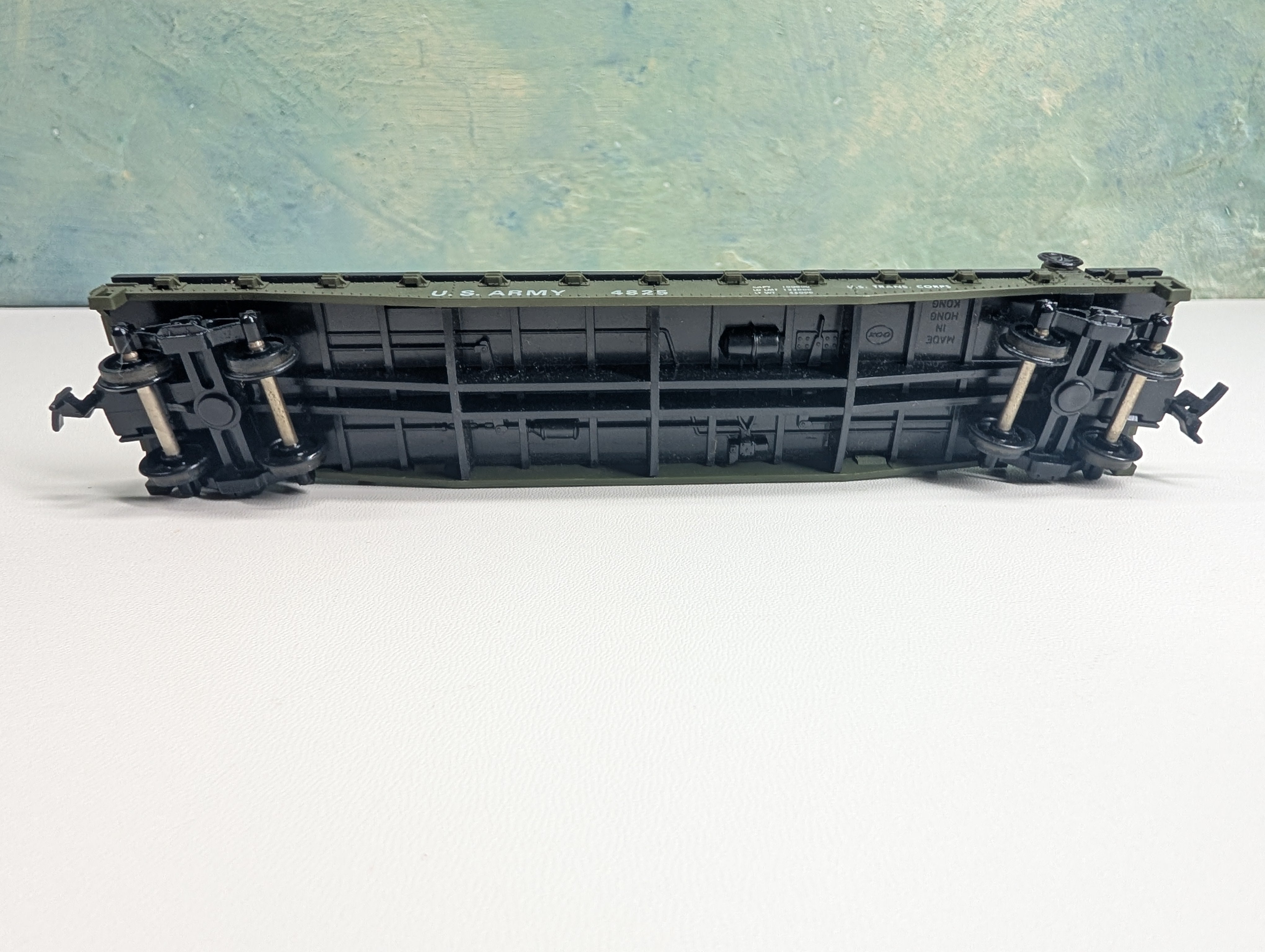 USED Cox HO Scale Flat Car w/ Trailer US Army #4825