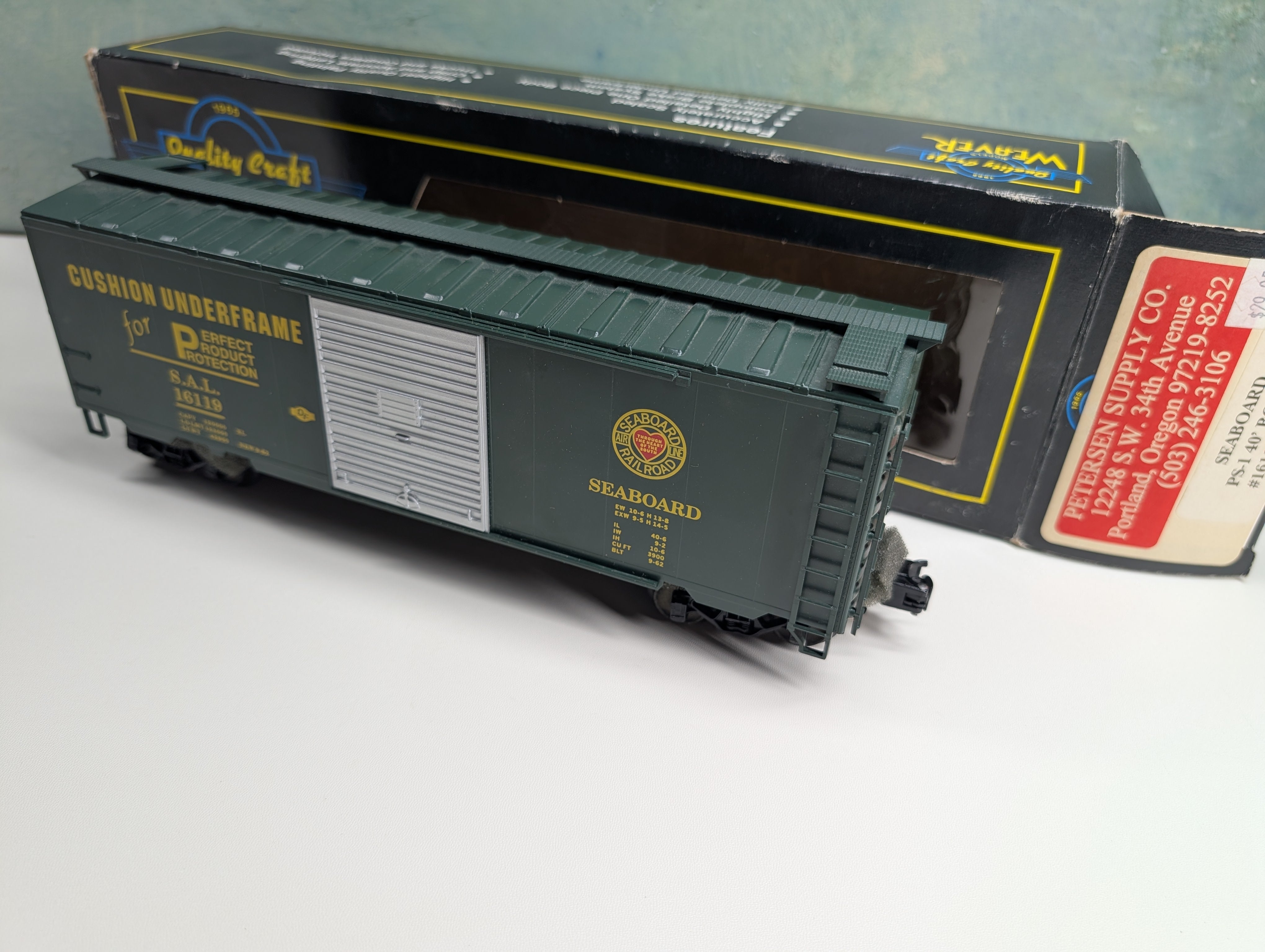 USED Weaver O PS-1 40' Box Car Seaboard SAL #16119 3-Rail Pertersen Supply