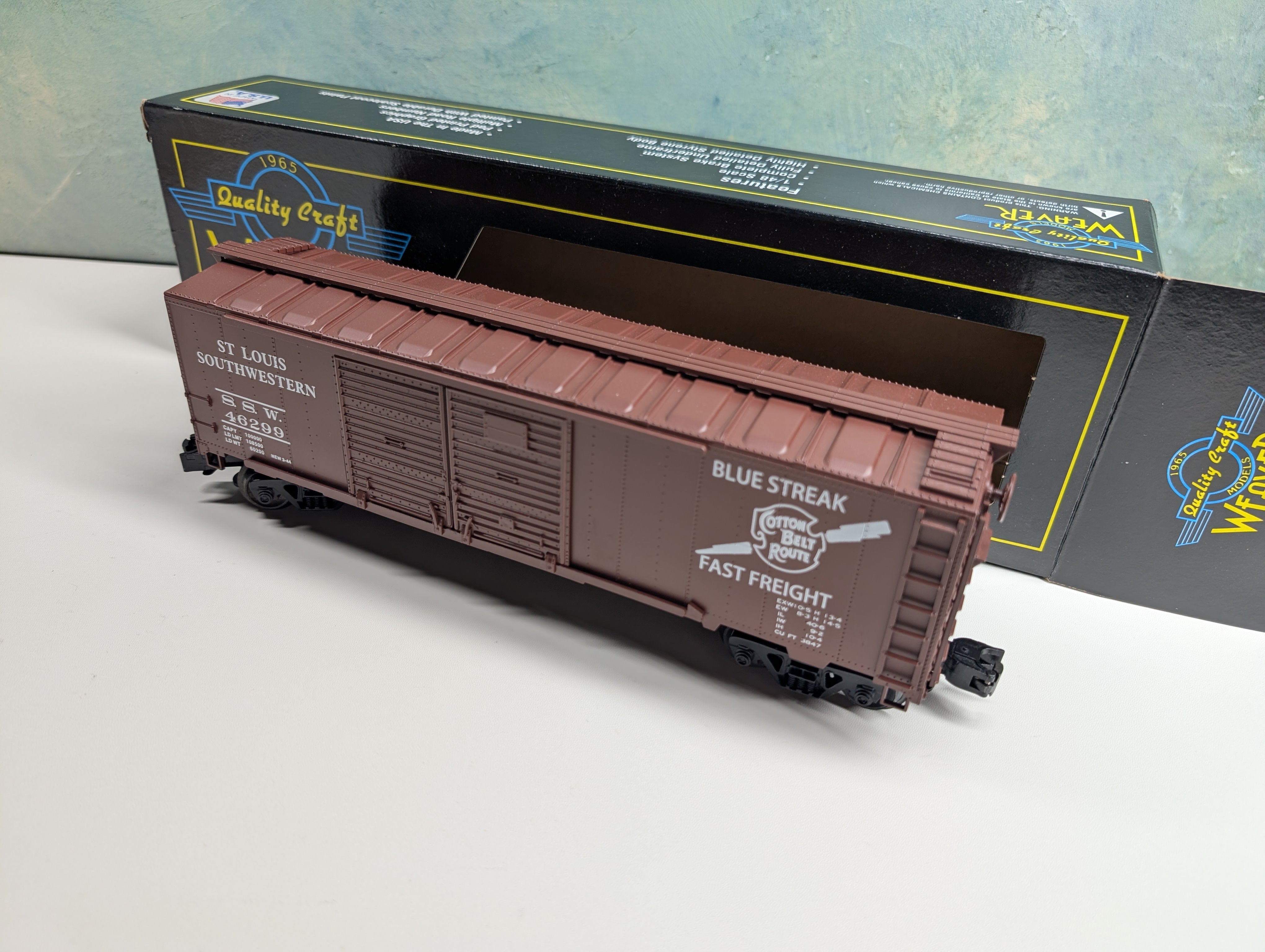 USED Weaver O Steel Side DD Box Car St. Louis Southwestern SSW #46299 3-Rail