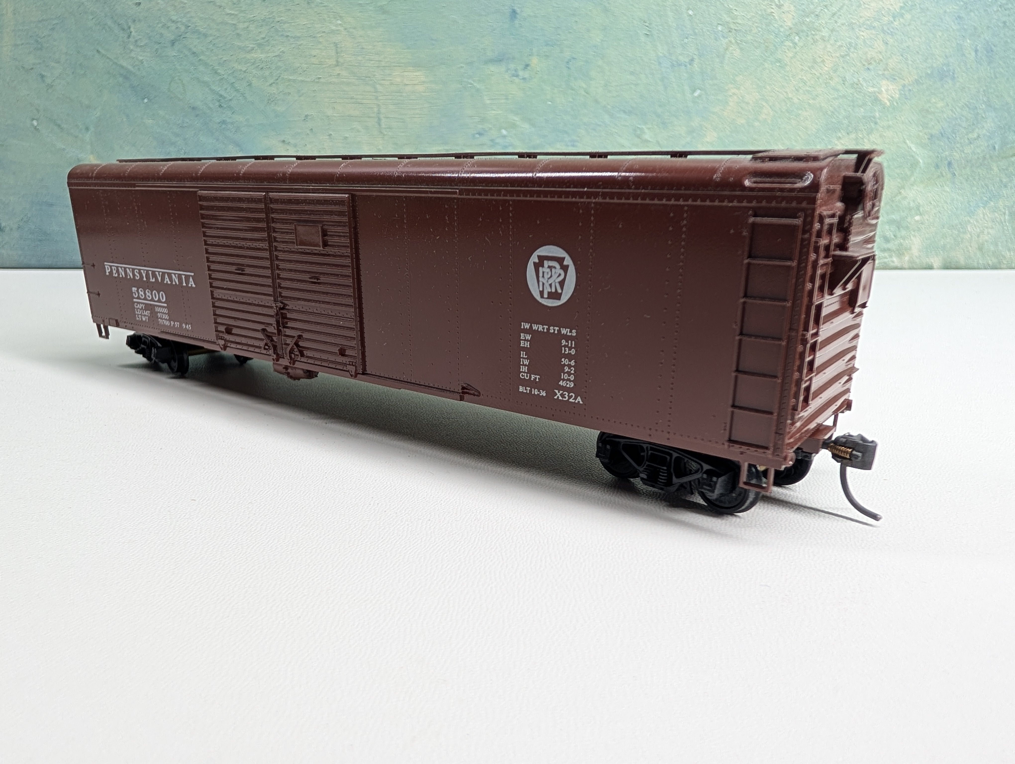 USED Bowser HO Scale 50' Round Top DD Box Car Pennsylvania PRR #58800