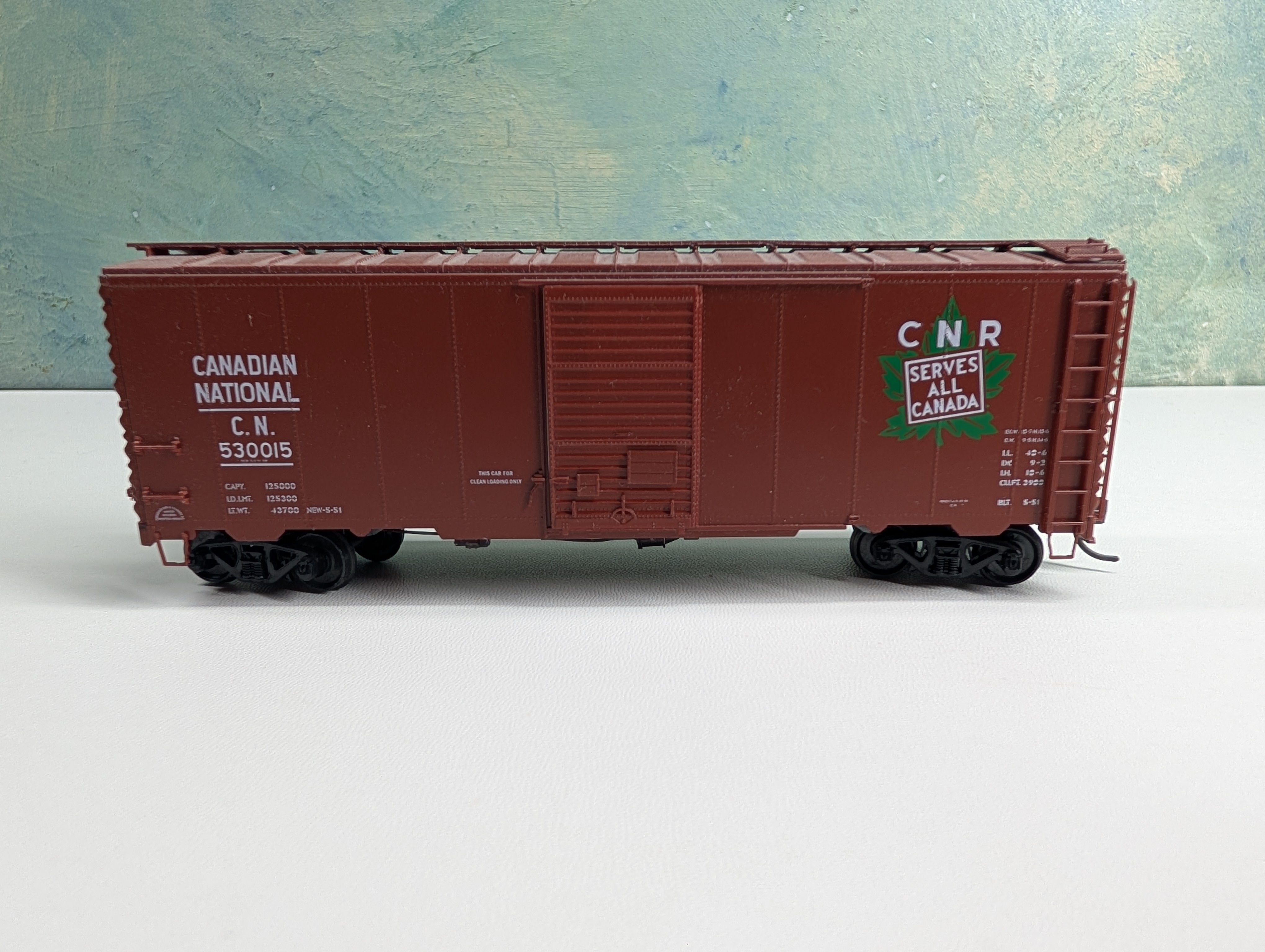 USED HO Scale 40' Box Car Canadian National CN #530015 Metal Wheels