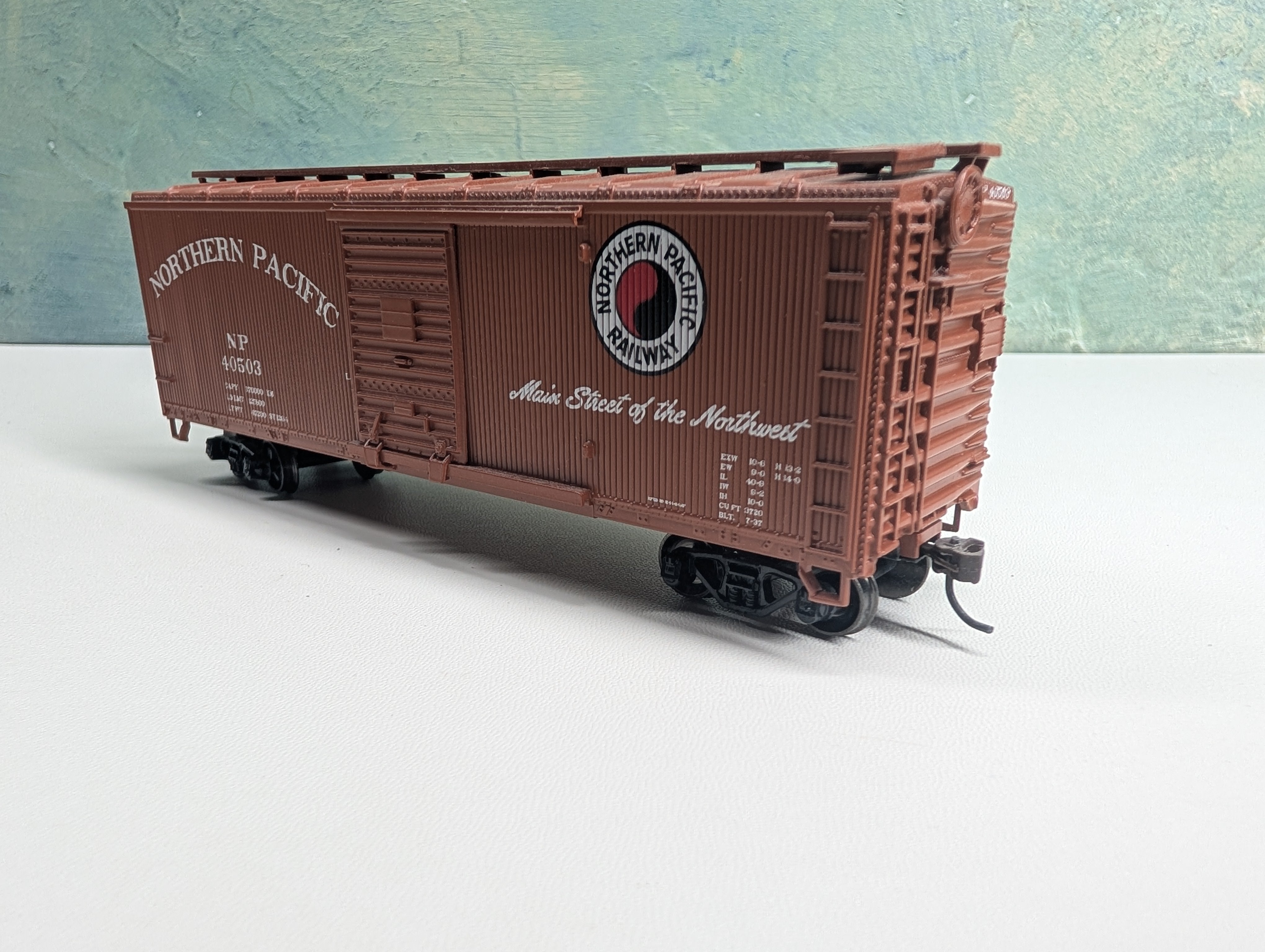 USED Athearn HO Scale 40' Wooden Box Car Northern Pacific NP #40503 Metal Wheels