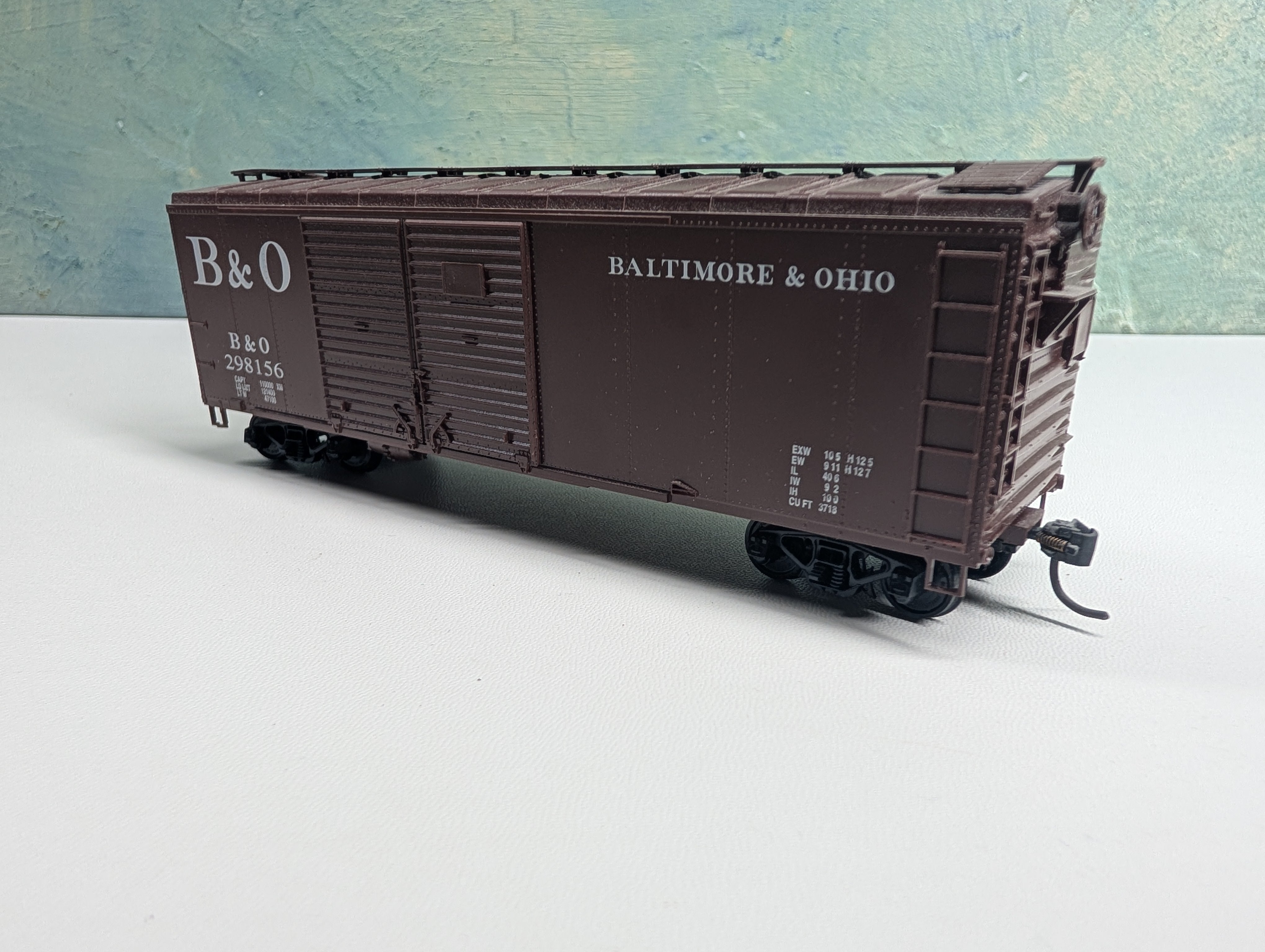 USED Bowser HO Scale 40' DD Box Car Baltimore and Ohio B&O #298156