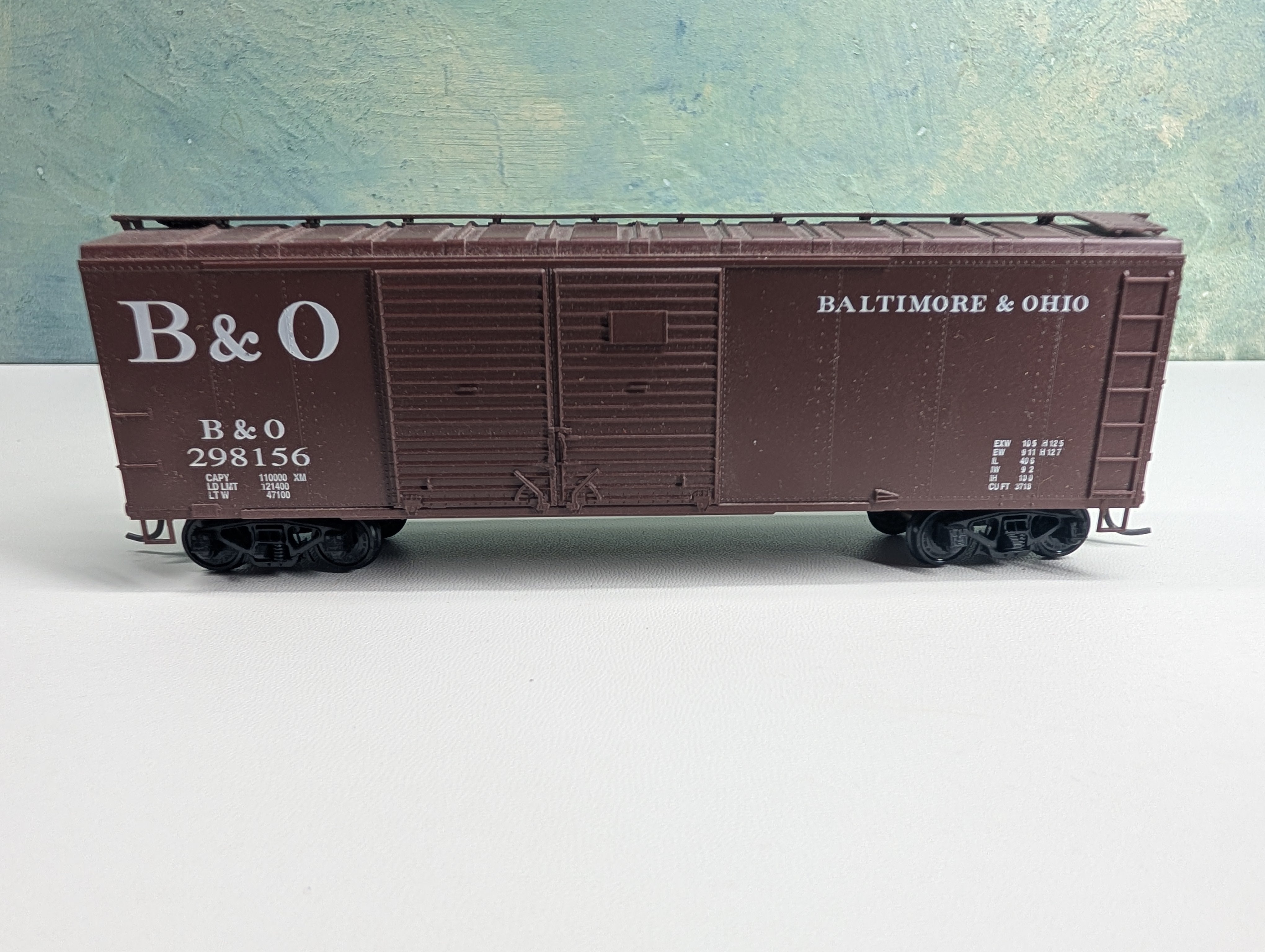 USED Bowser HO Scale 40' DD Box Car Baltimore and Ohio B&O #298156