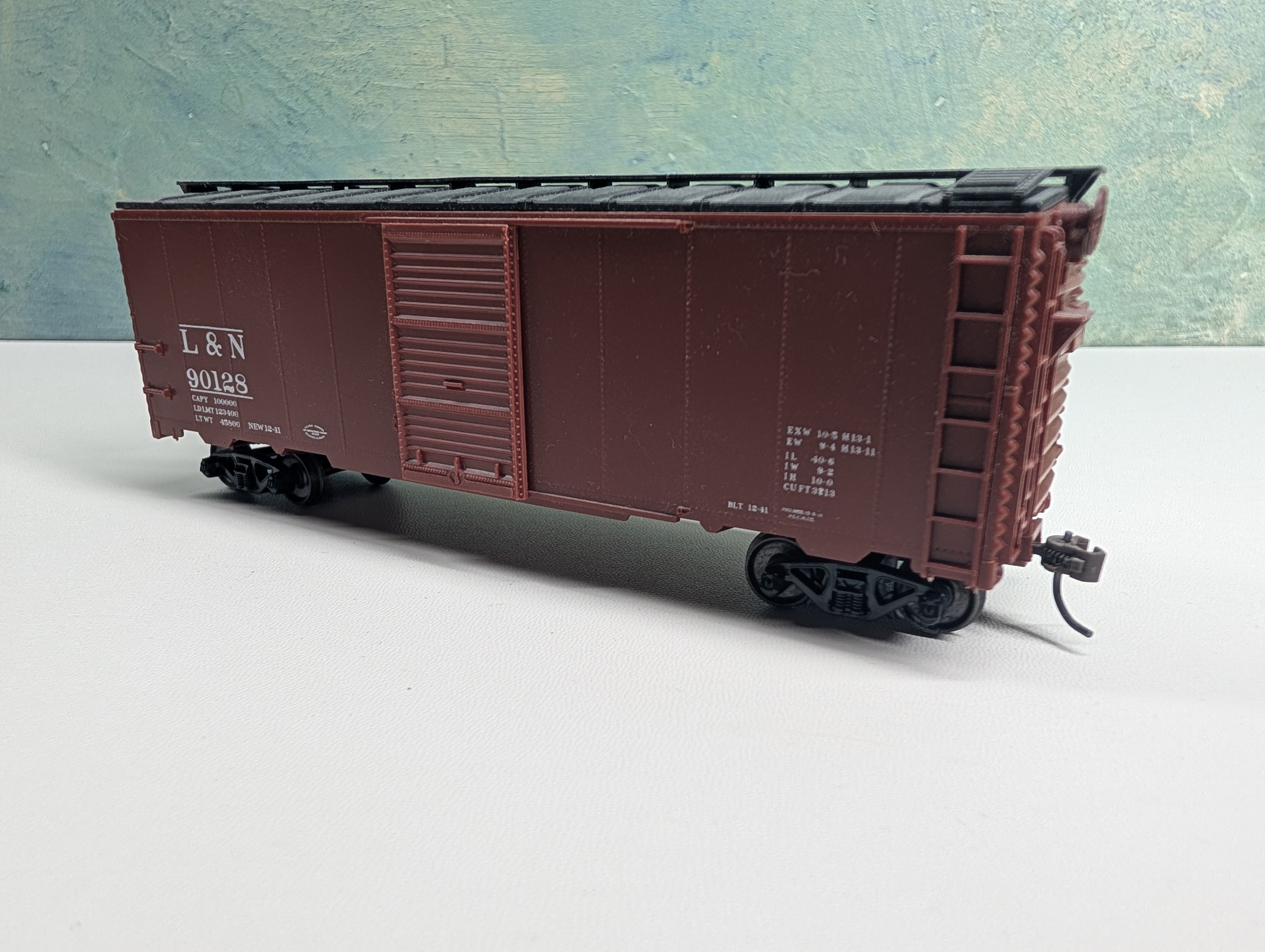 USED HO Scale 40' Box Car Louisville & Nashville L&N #90128 Metal Wheels