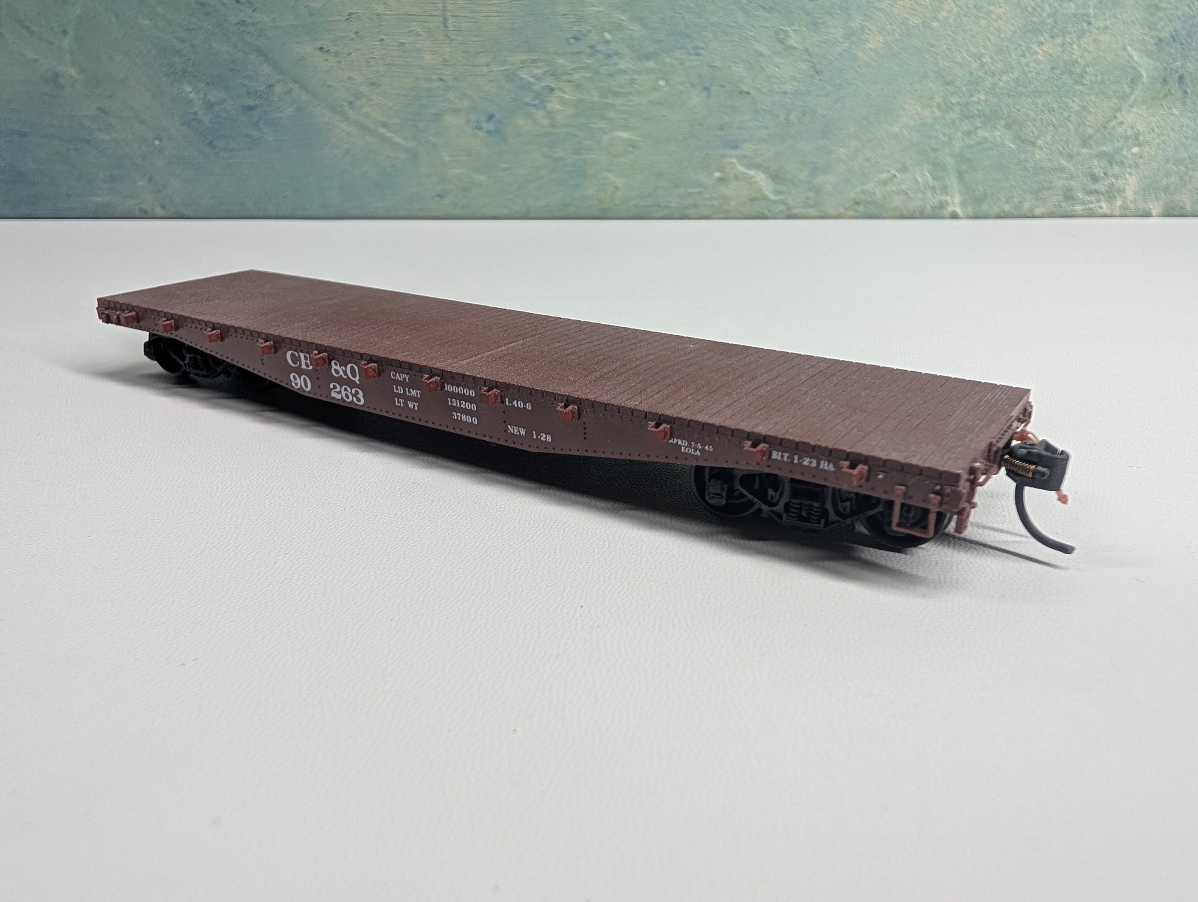 USED HO Scale 42' Flat Car CB&Q #90263
