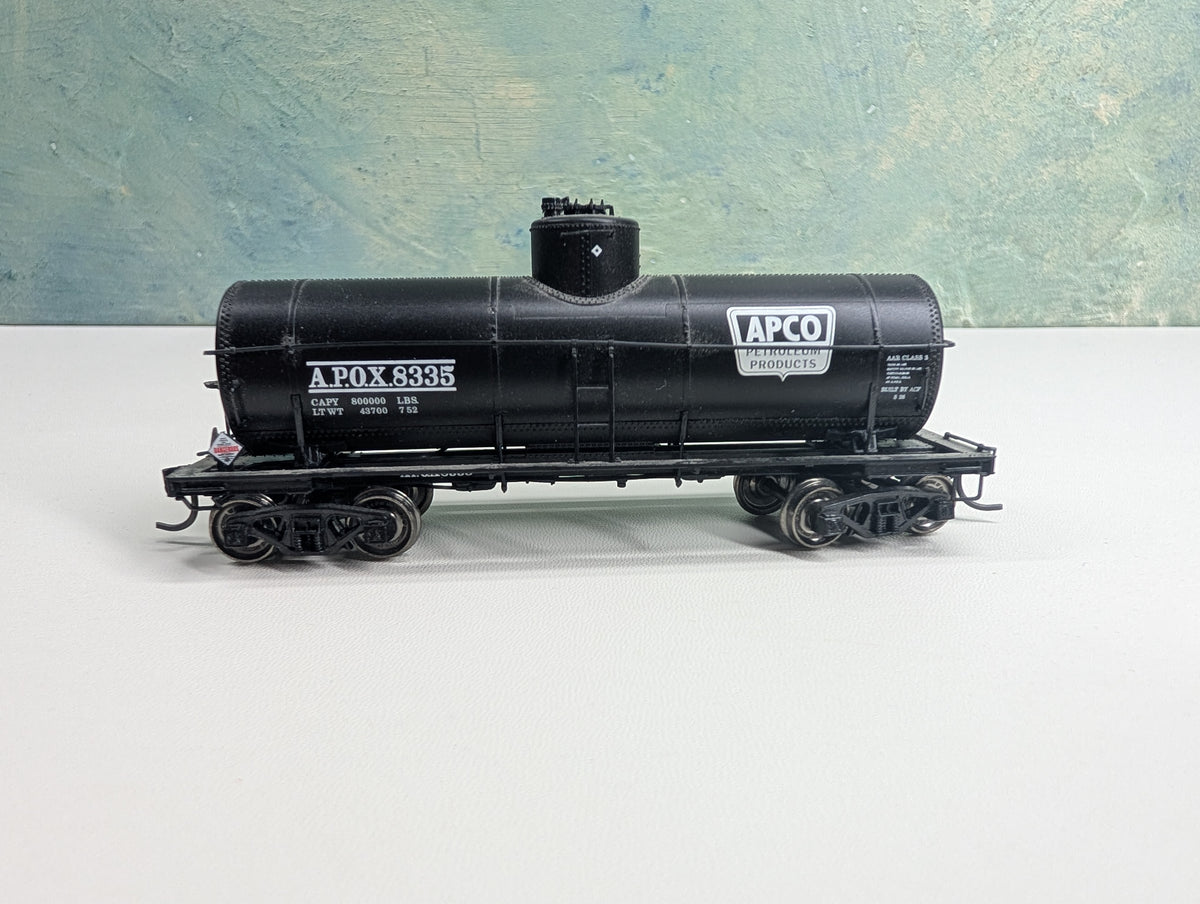 USED Life-Like HO Scale Single Dome Tank Car Apco Petroleum APOX #8335 Metal Wheels, Proto2000