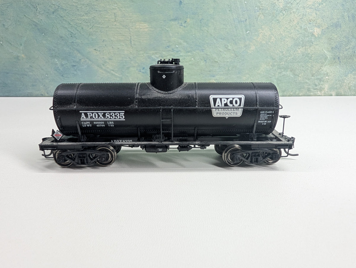 USED Life-Like HO Scale Single Dome Tank Car Apco Petroleum APOX #8335 Metal Wheels, Proto2000