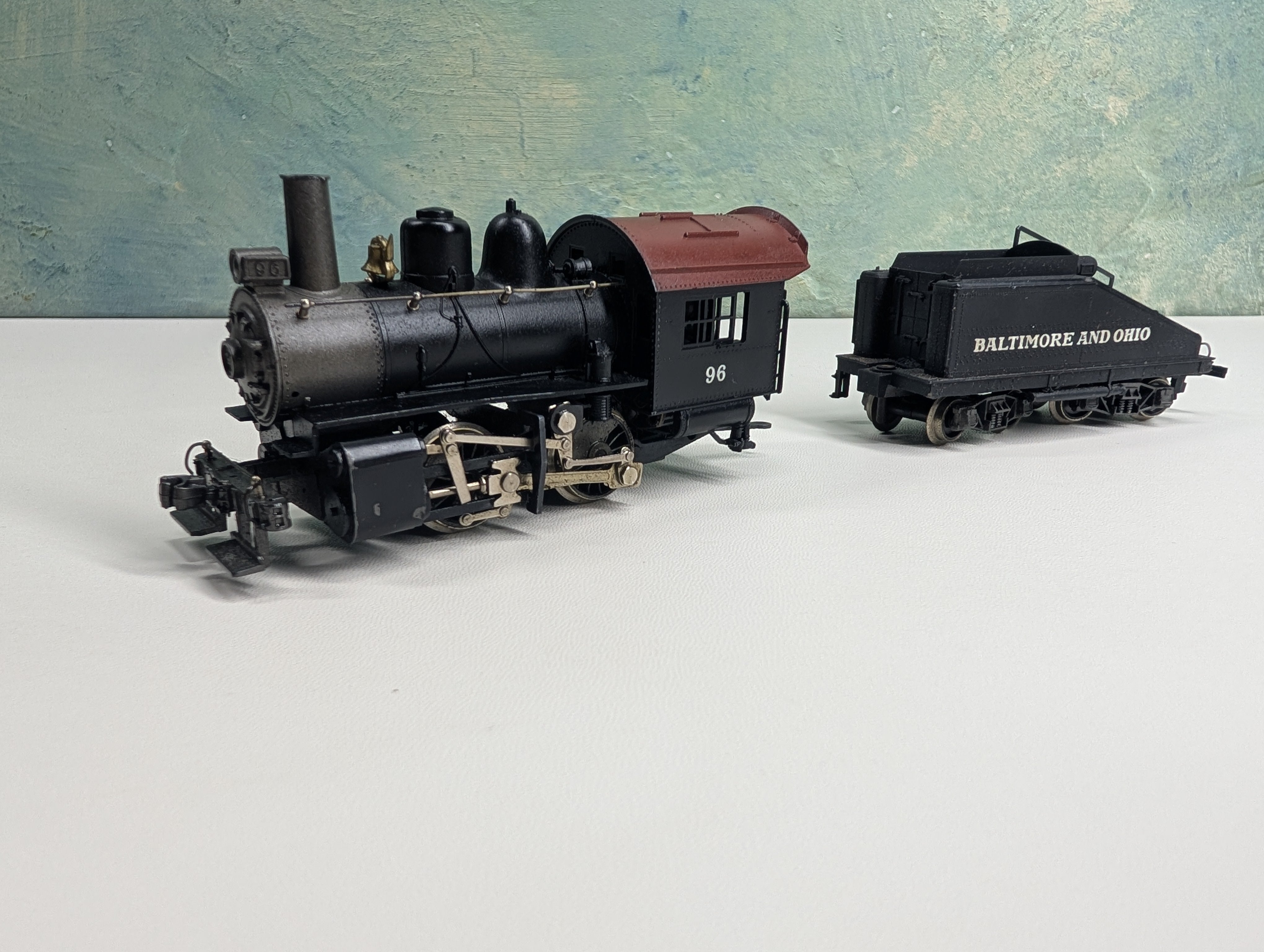 USED Rivarossi HO Scale 0-4-0 Shifter Steam Locomotive and Tender Baltimore and Ohio #96 Tested!