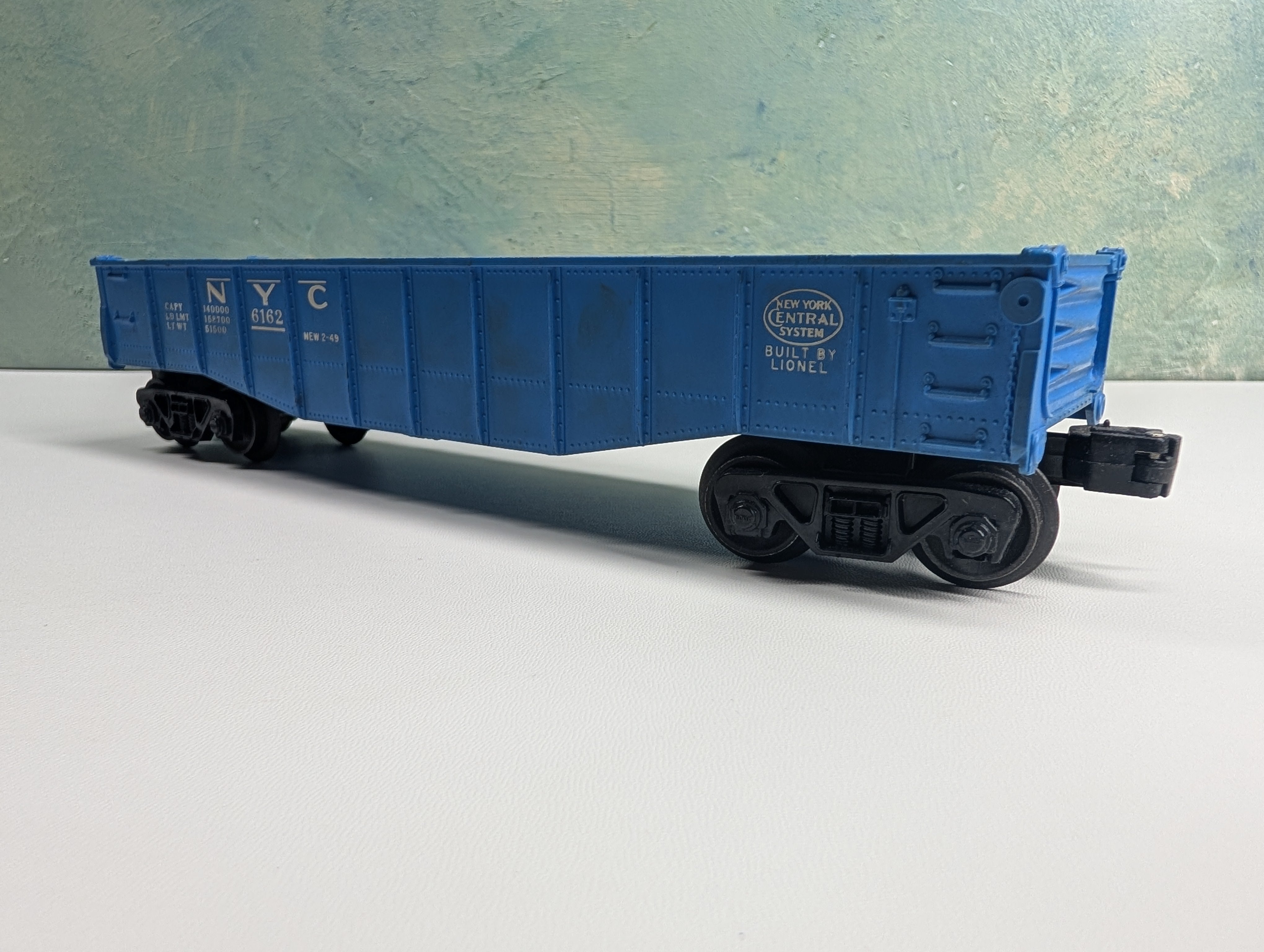 USED Lionel O Gondola, Blue New York Central NYC #6162