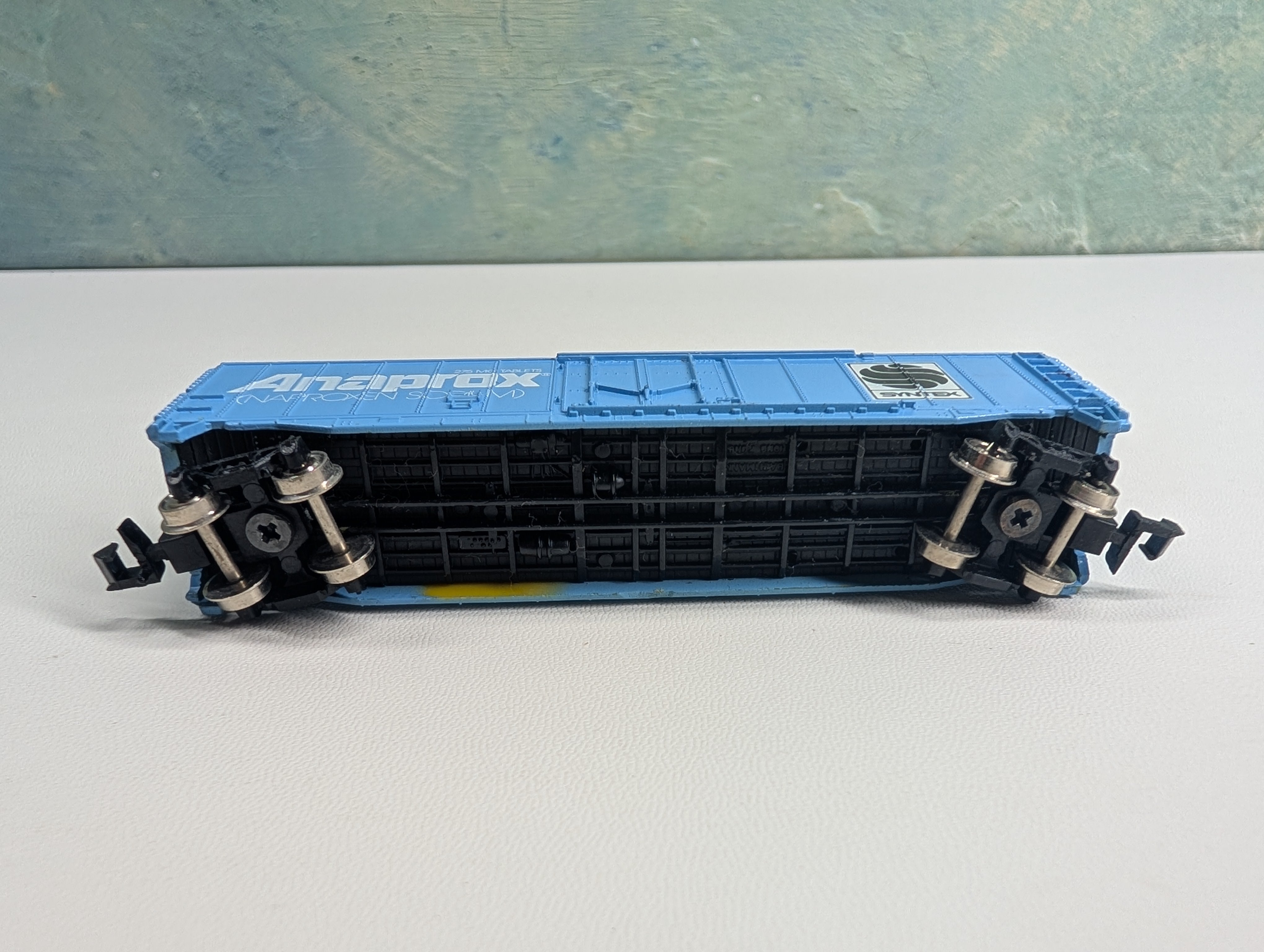 USED Bachmann N Scale 50' Box Car, Blue Syntex Anaprox