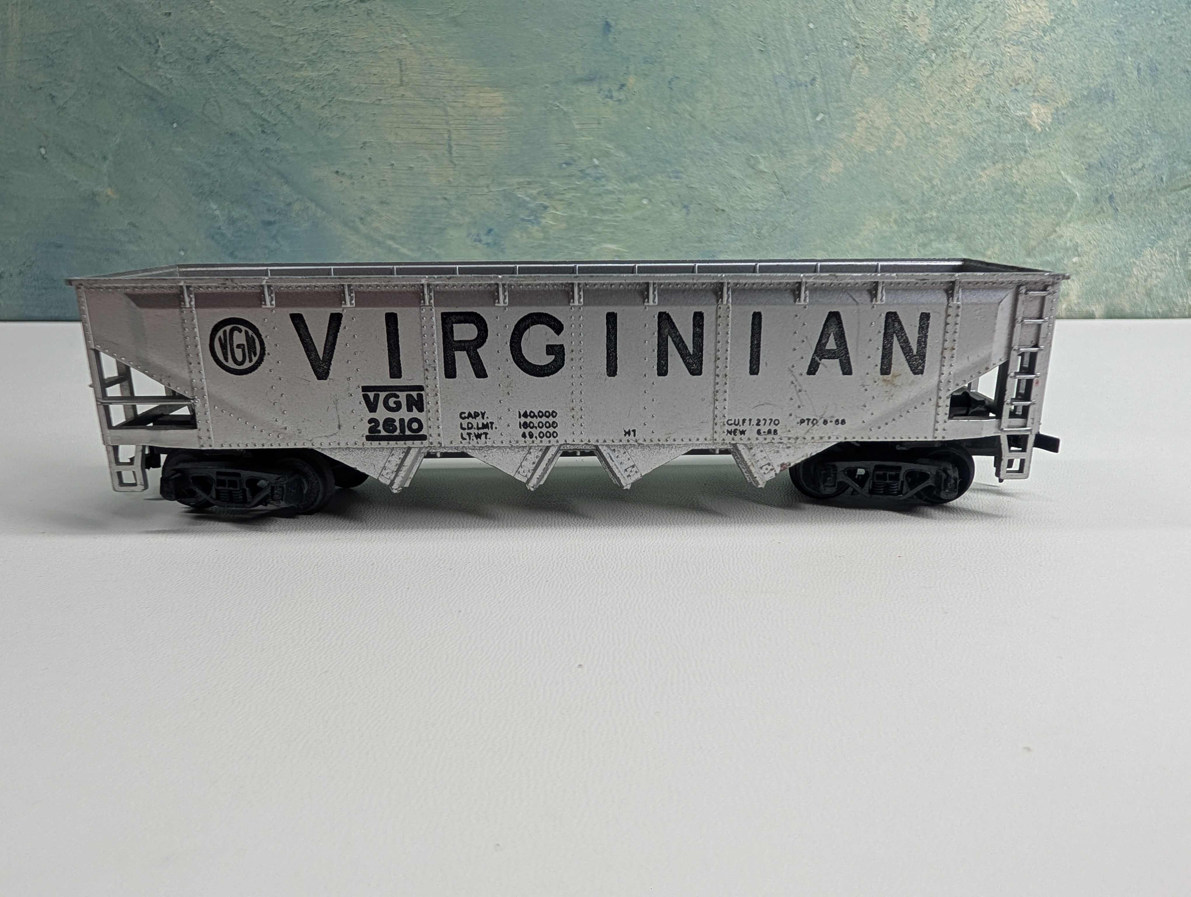 USED Tyco HO Scale Quad Hopper Virginian VGN #2610