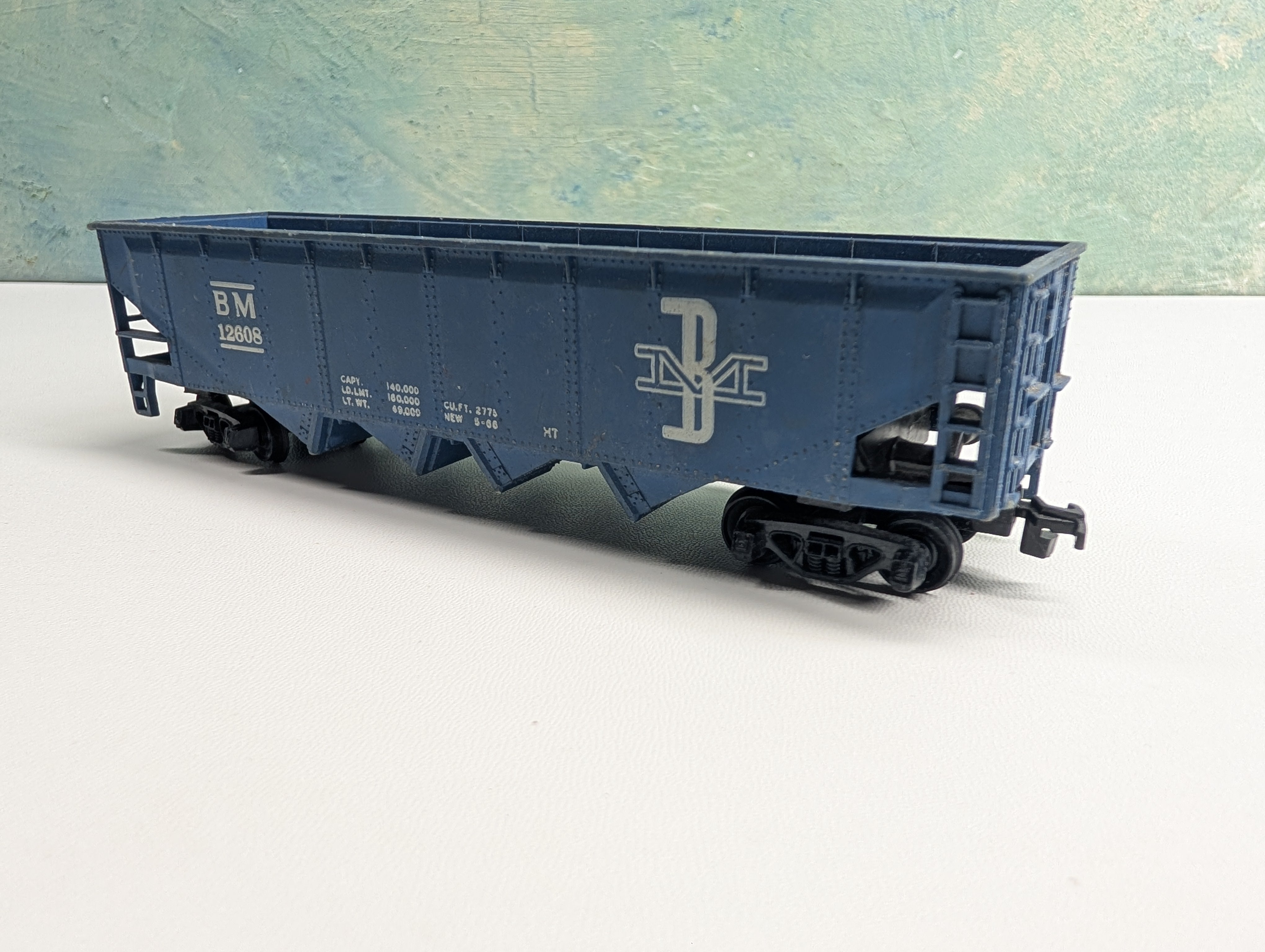 USED Tyco HO Scale Quad Hopper Boston and Maine BM #12608