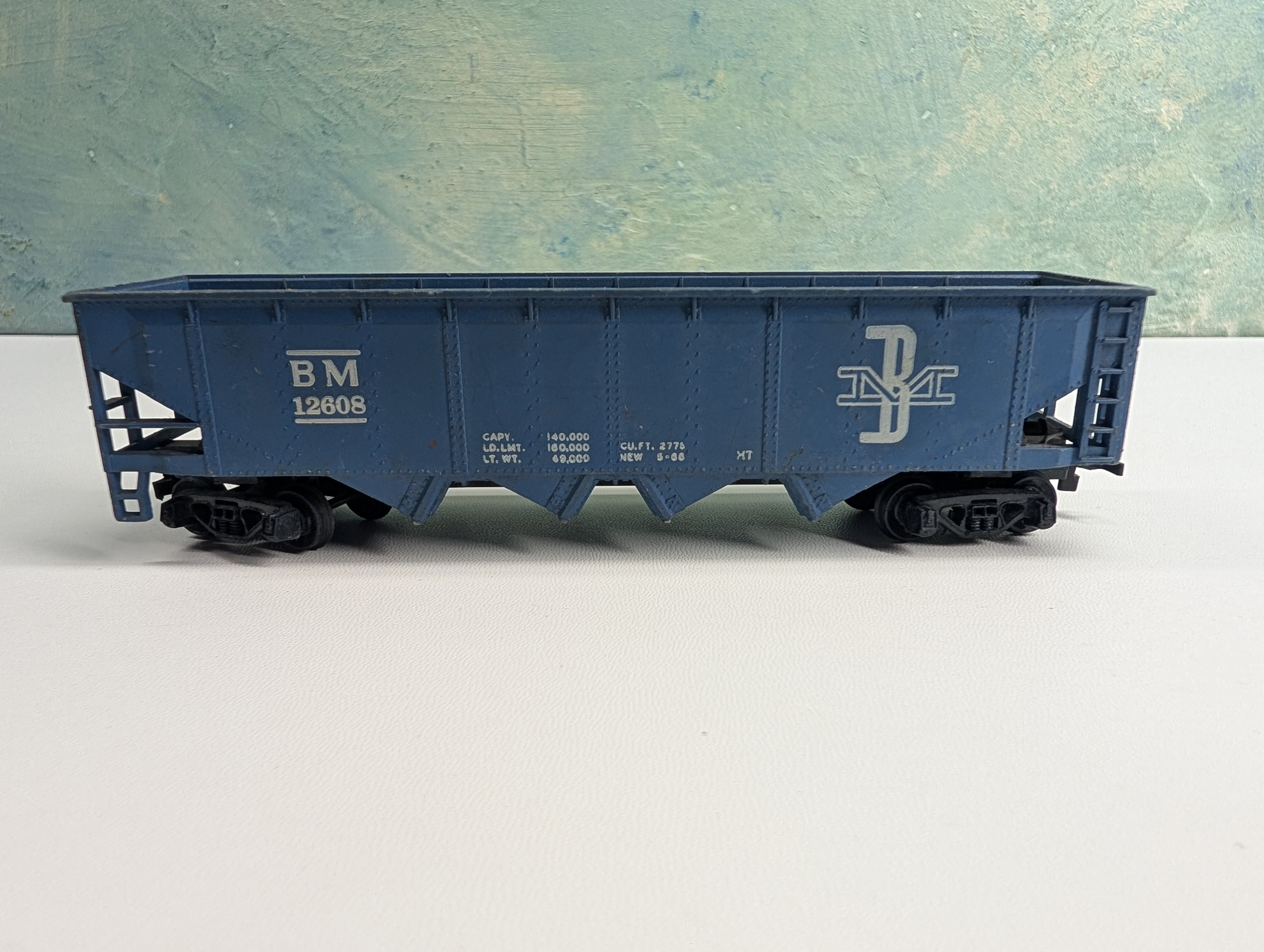 USED Tyco HO Scale Quad Hopper Boston and Maine BM #12608