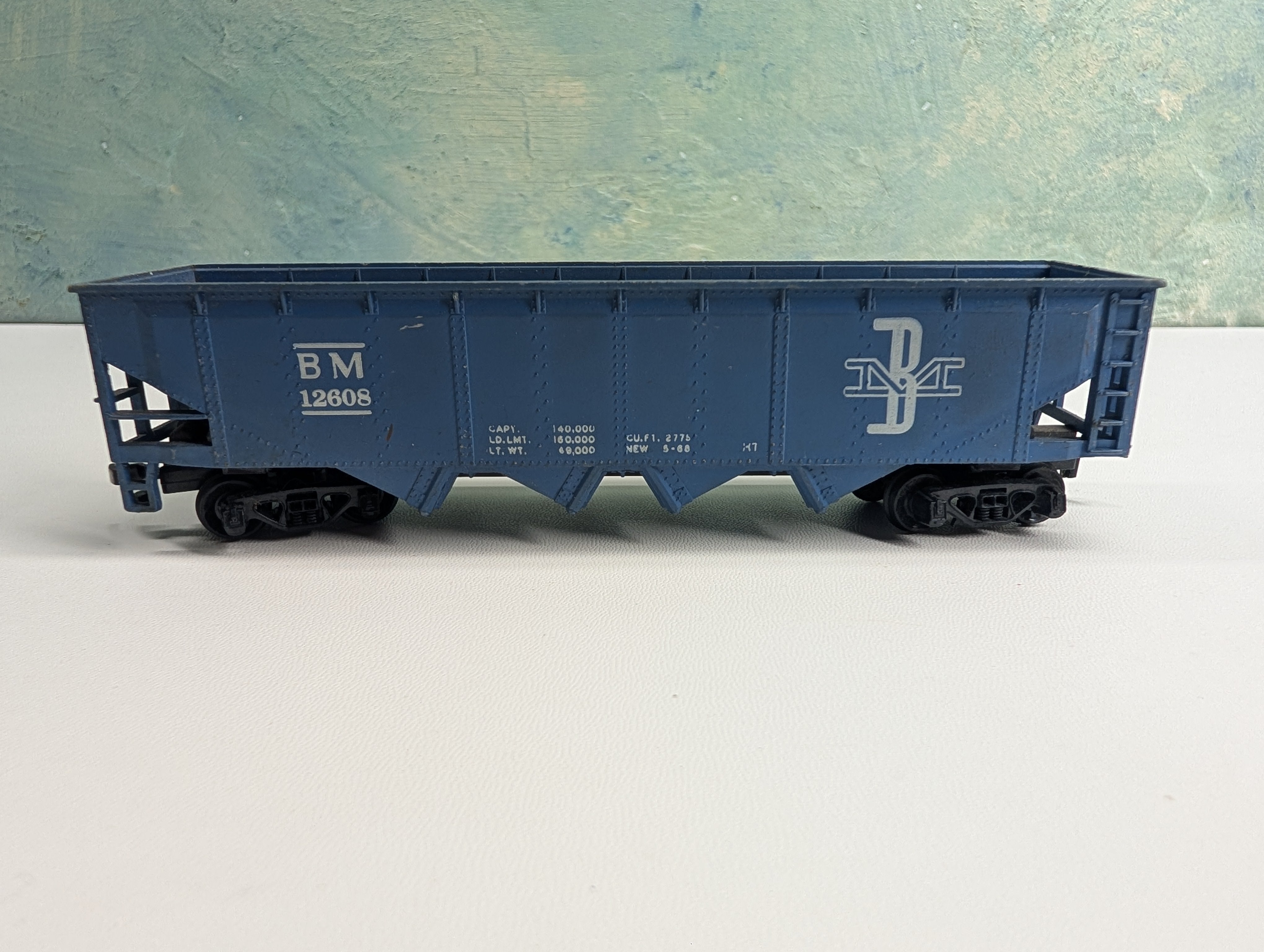 USED Tyco HO Scale Quad Hopper Boston and Maine BM #12608