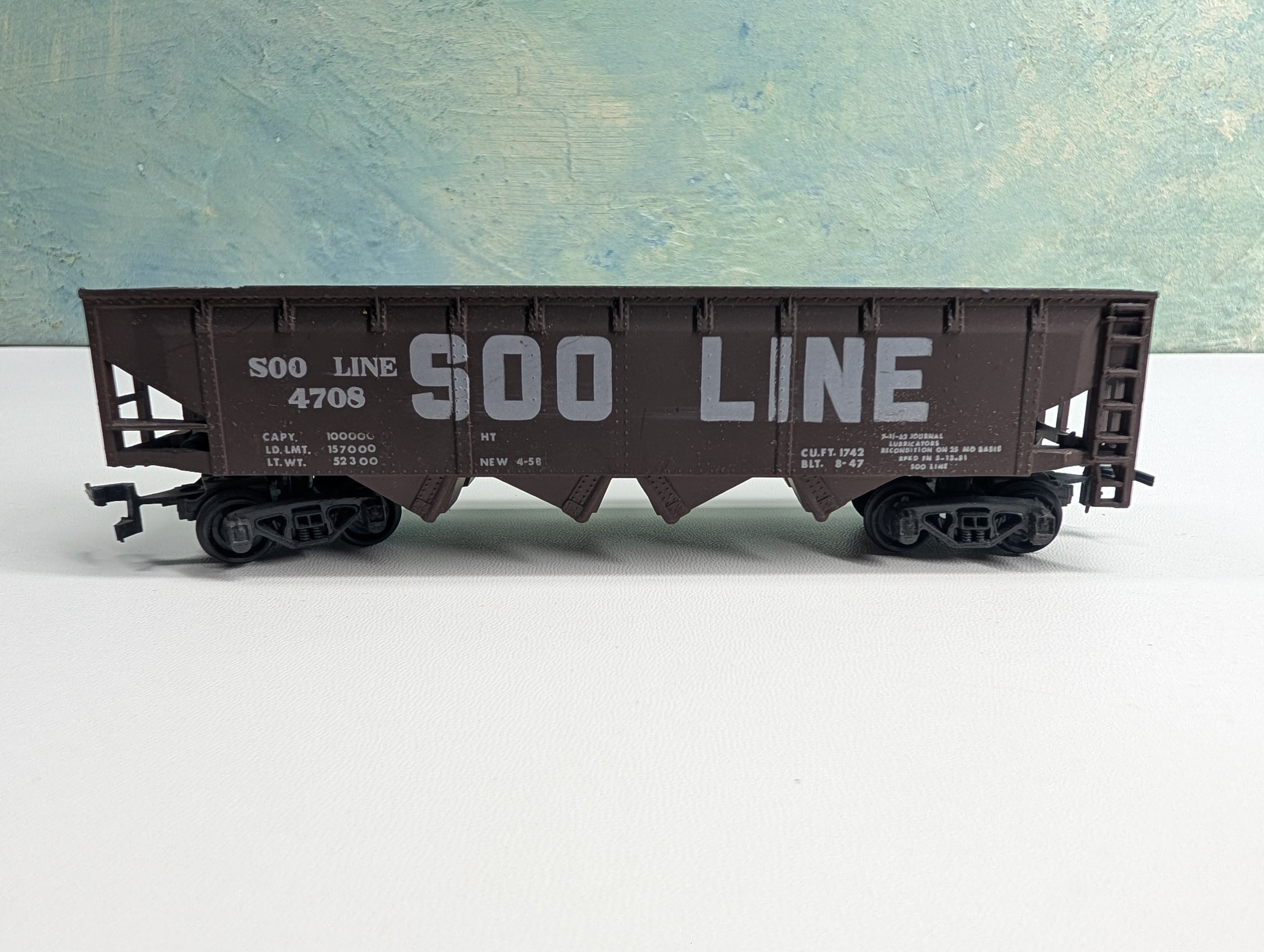 USED AHM HO Scale Quad Hopper SOO Line #4708