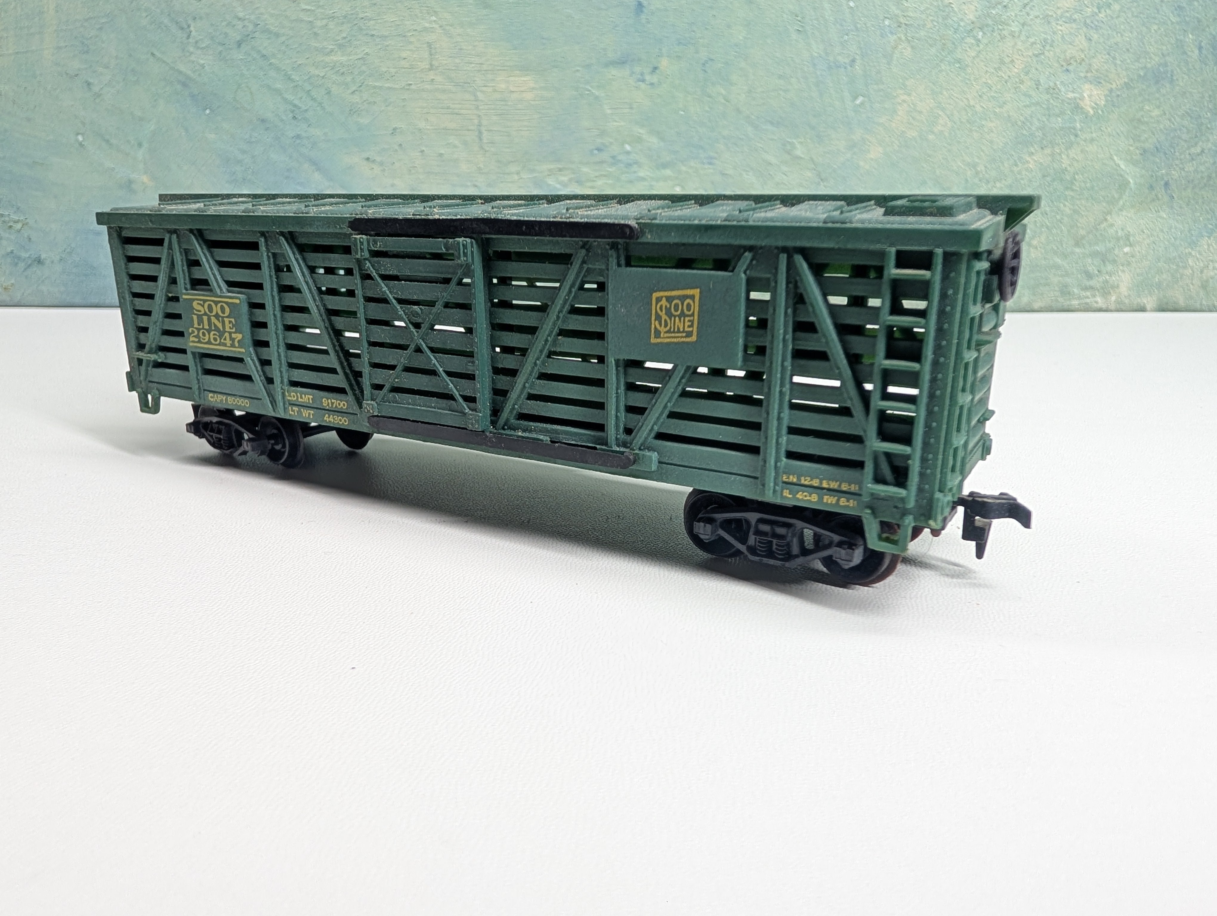 USED Life-Like HO Scale Cattle Stock Car SOO Line #29647