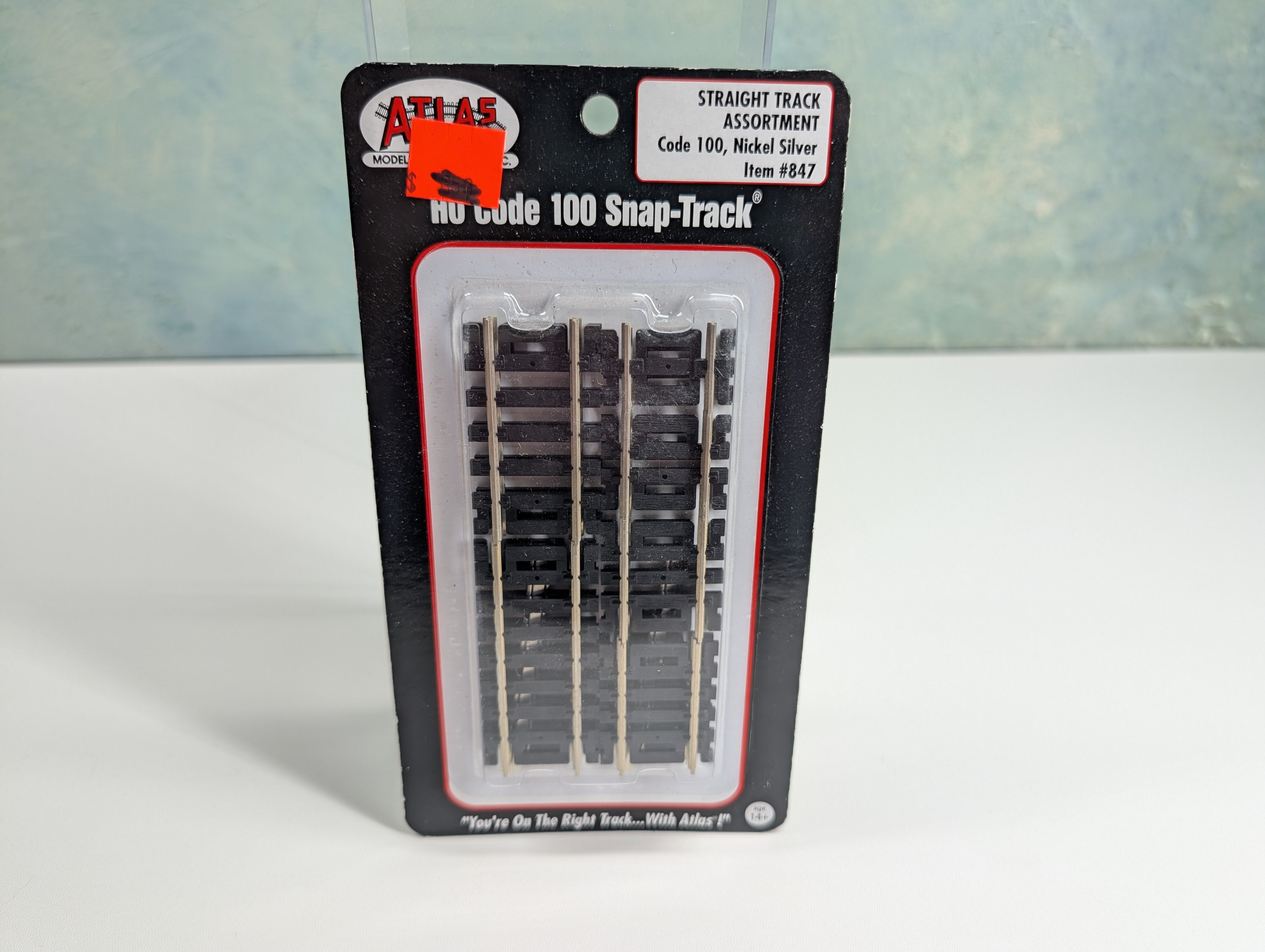 Atlas 847 HO Scale Straight Track Assortment, Code 100 Nickel Silver, Snap-Track (12 pcs)