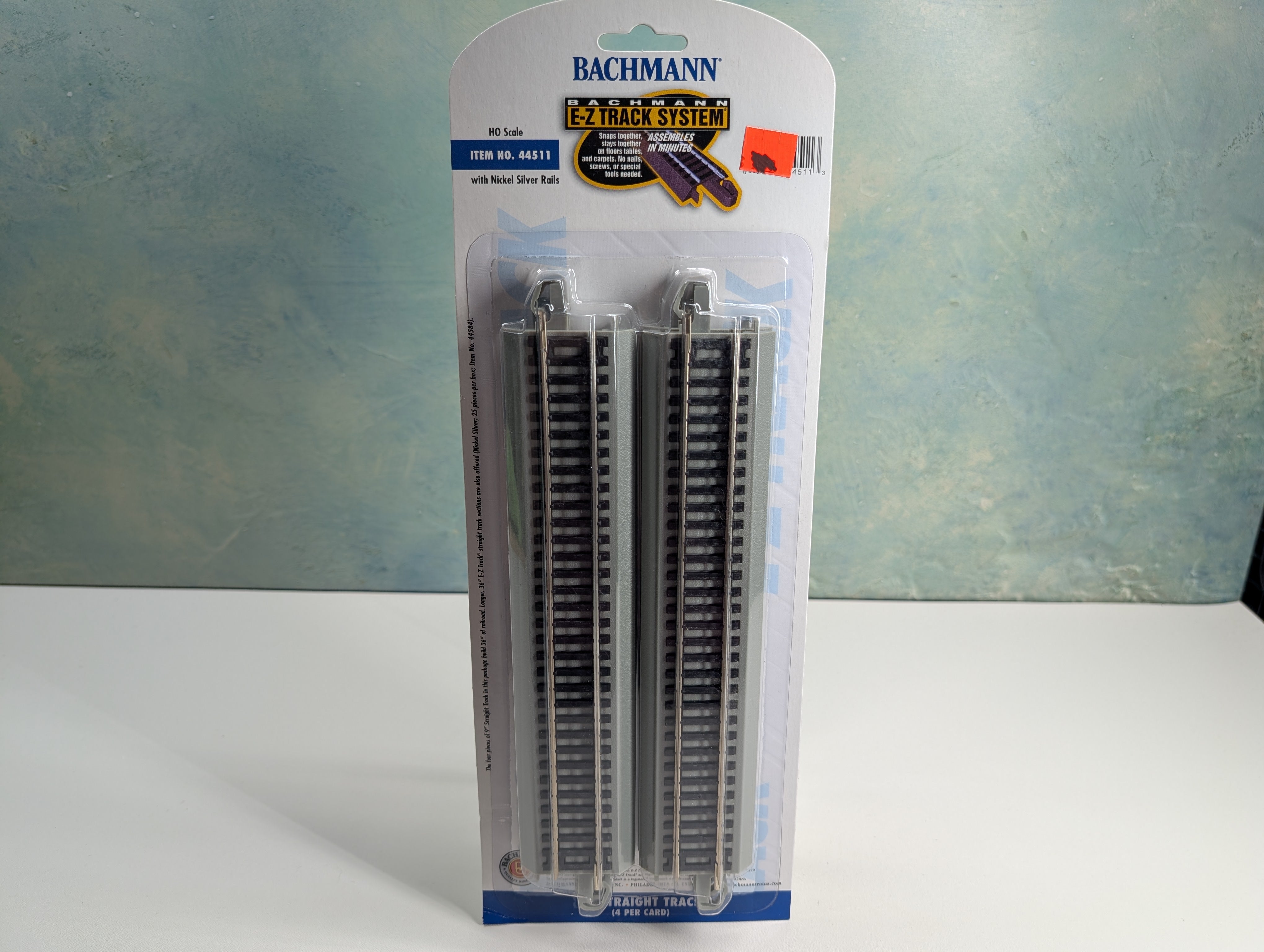 Bachmann 44511 HO Scale 9" Straight E-Z Track Nickel Silver (4 pcs)