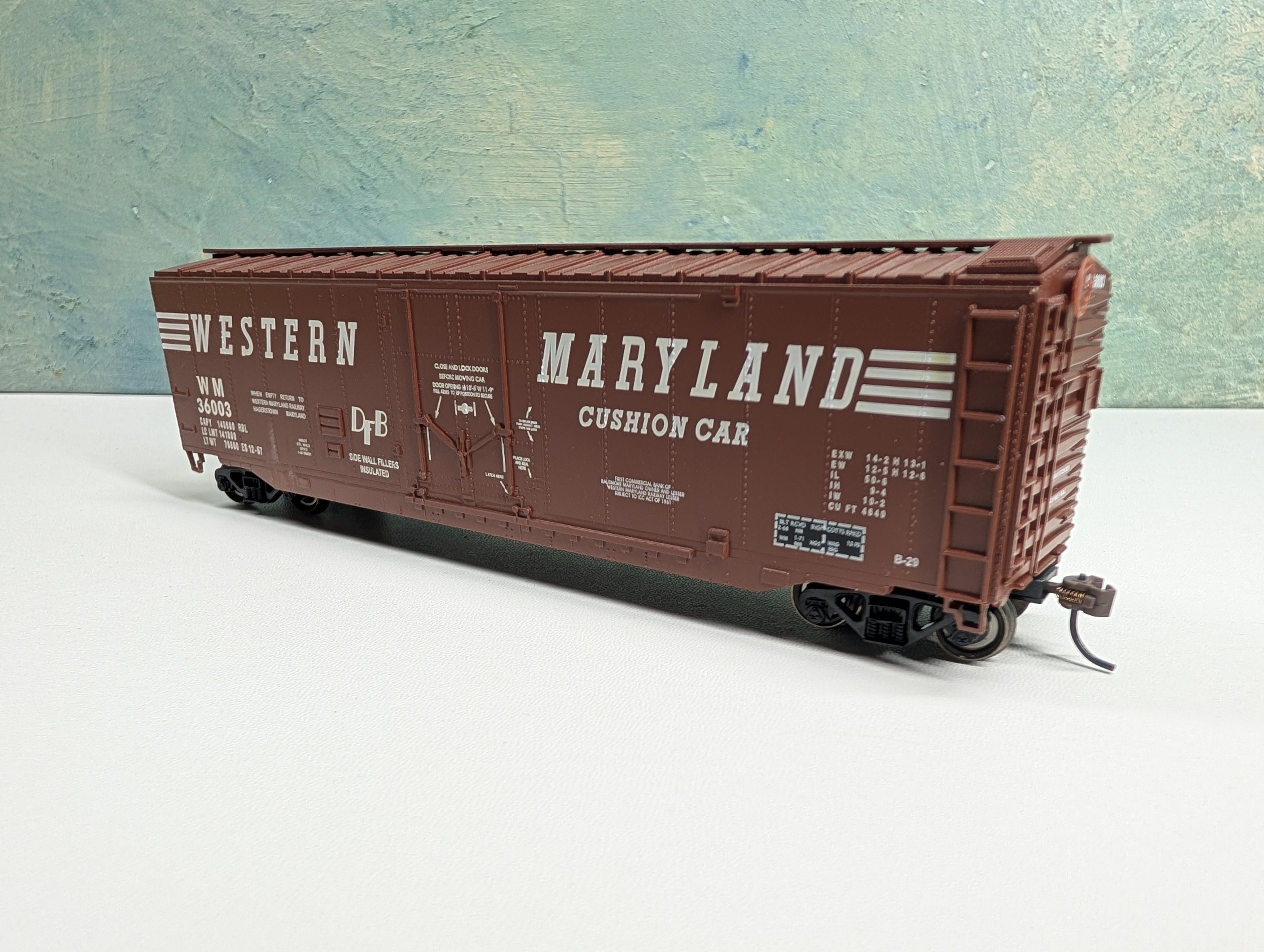 USED Bachmann HO Scale 50' Box Car Western Maryland WM #36003 Metal Wheels