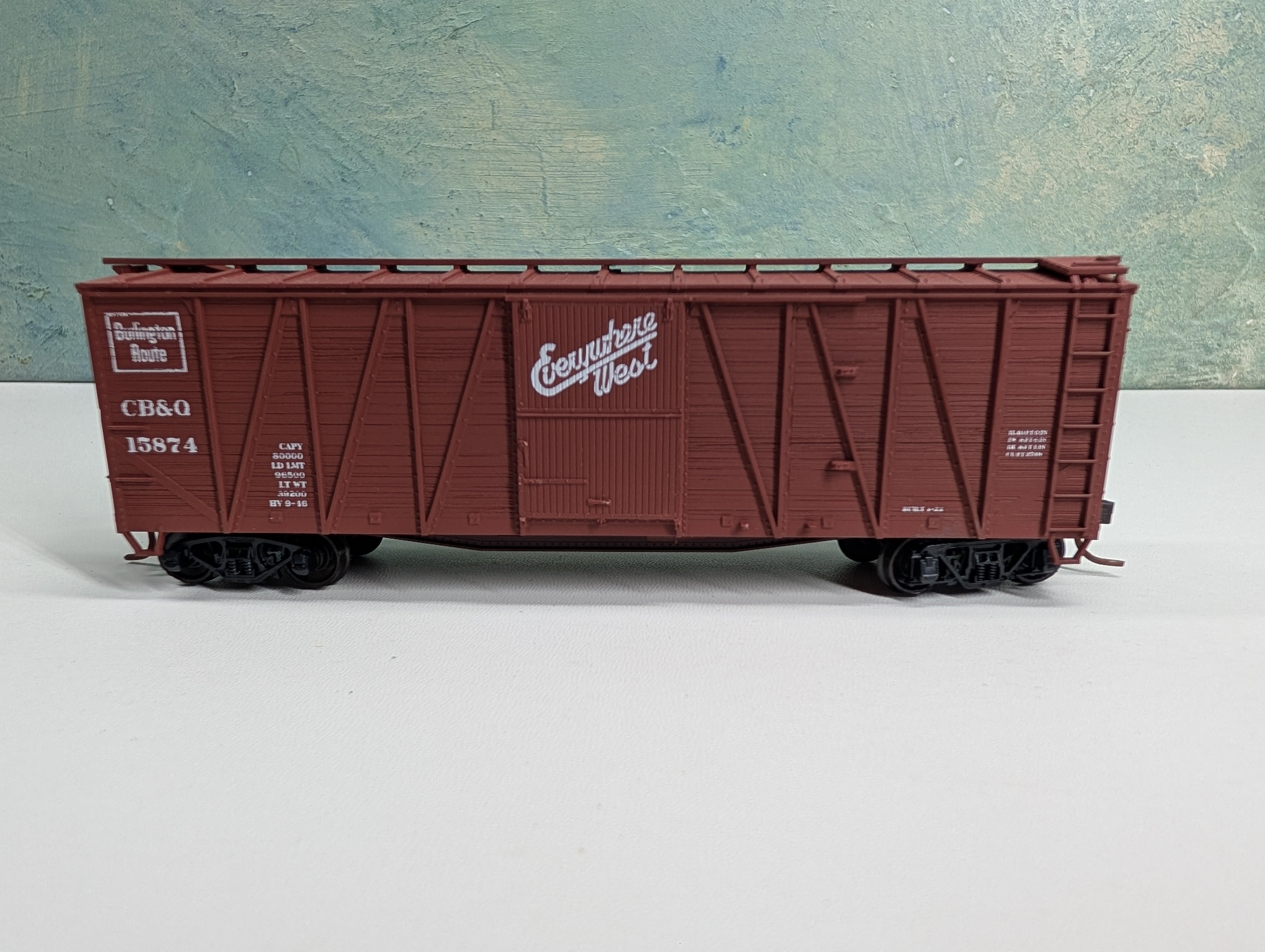 USED Accurail HO Scale 41' OB Wooden Box Car Burlington CB&Q #15874