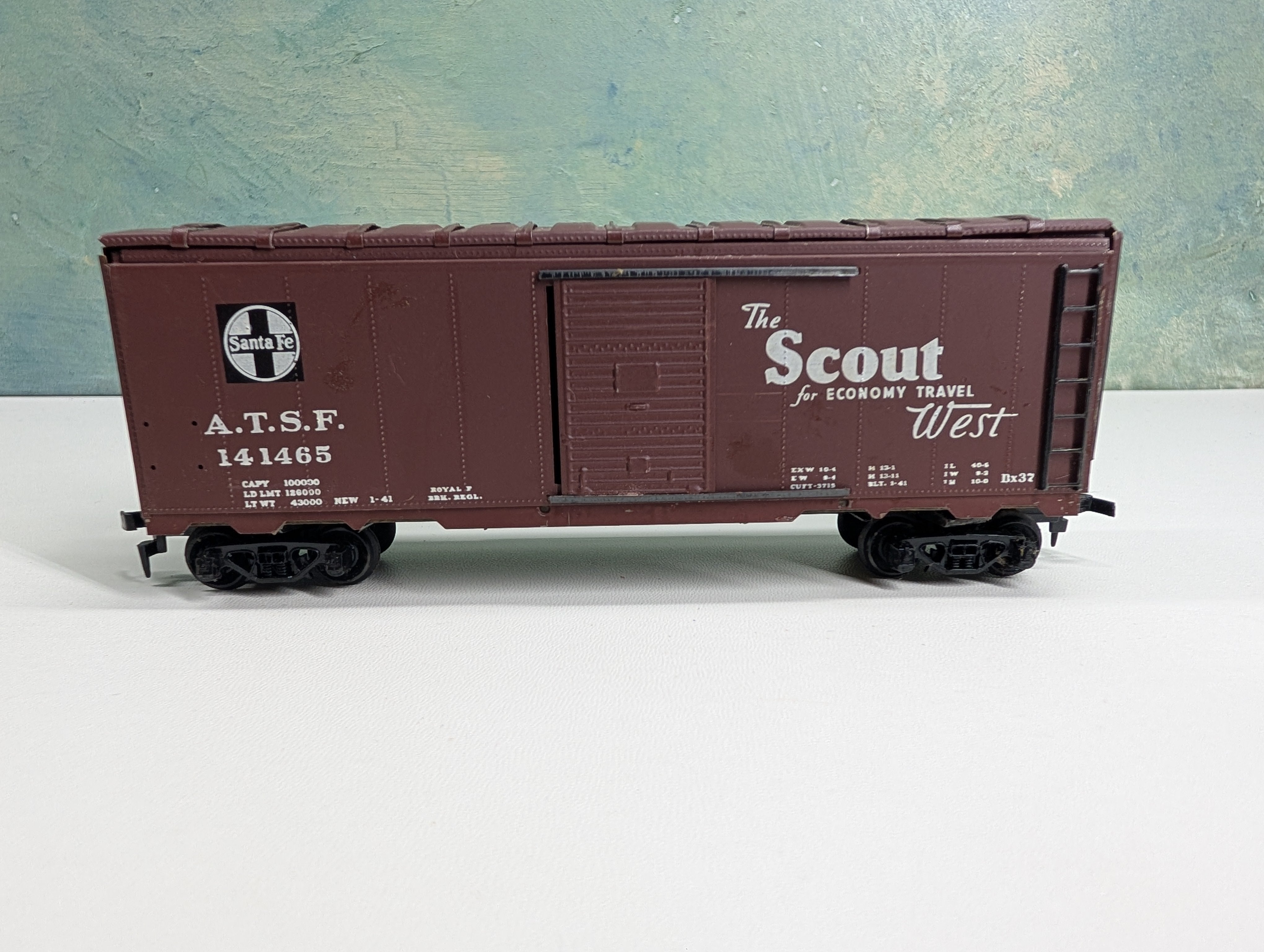 USED Athearn HO Scale 40' Box Car, Metal Santa Fe ATSF #141465