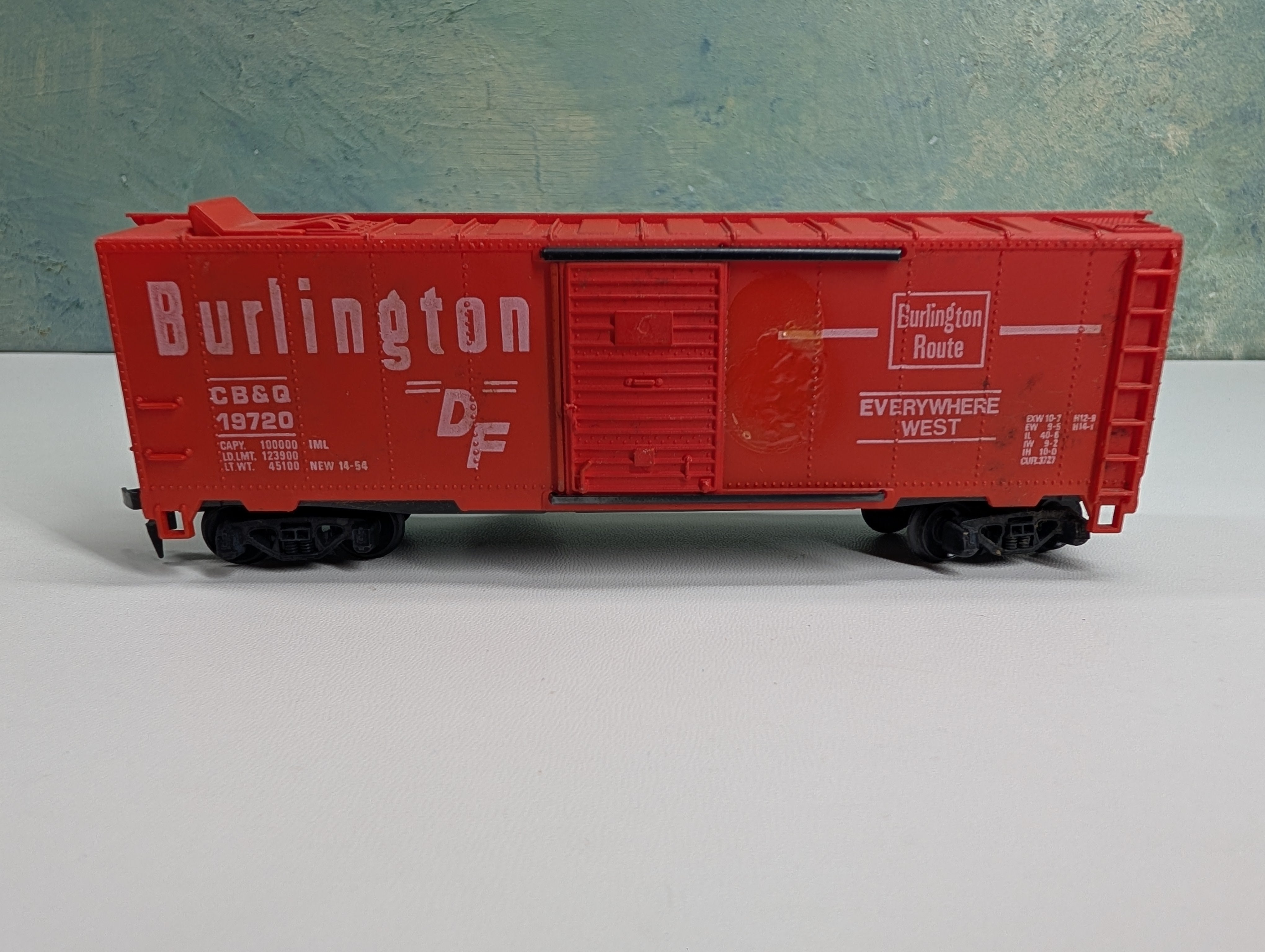 USED Tyco HO Scale 40' Operating Box Car Burlington CB&Q #19720