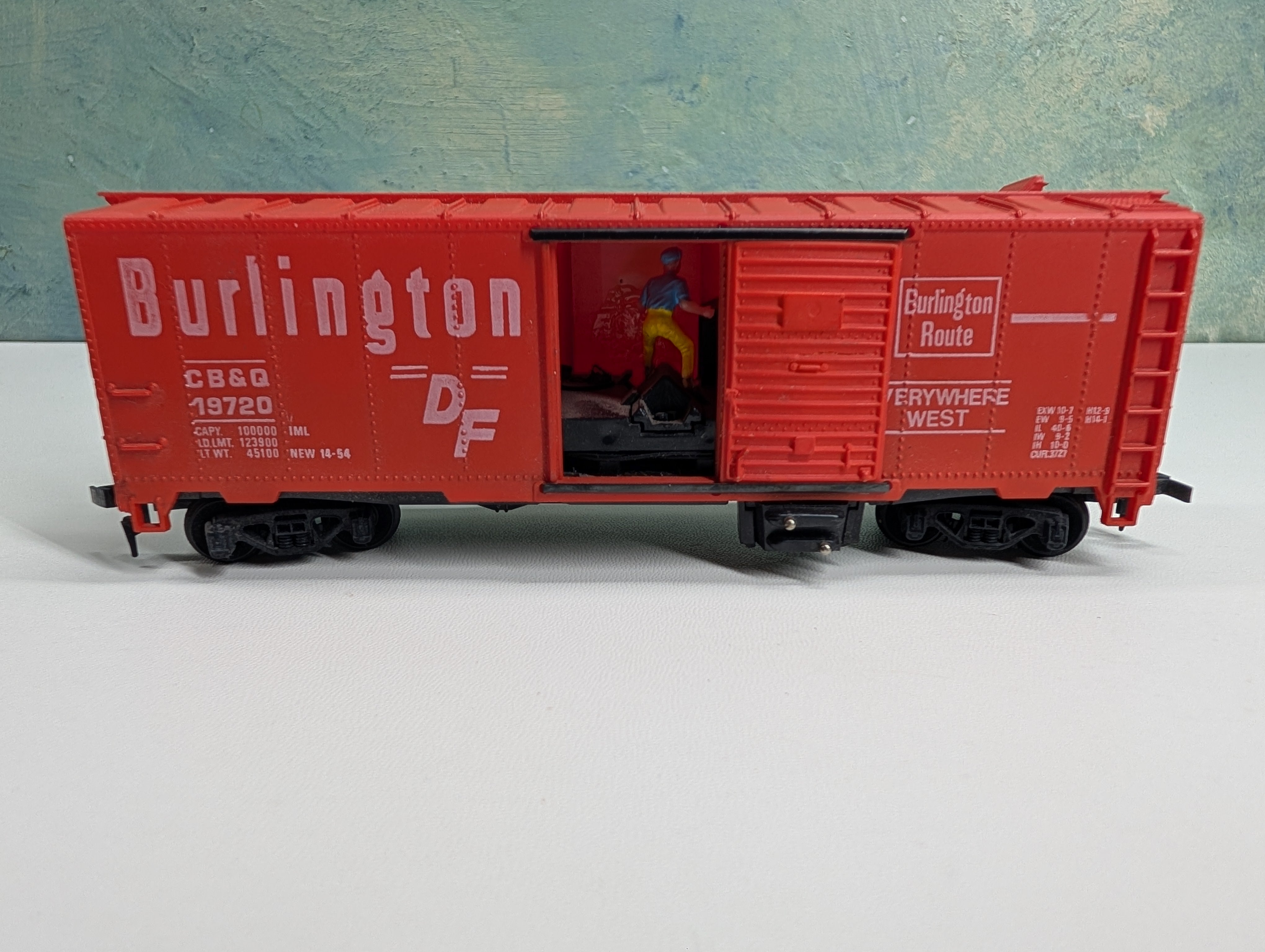 USED Tyco HO Scale 40' Operating Box Car Burlington CB&Q #19720