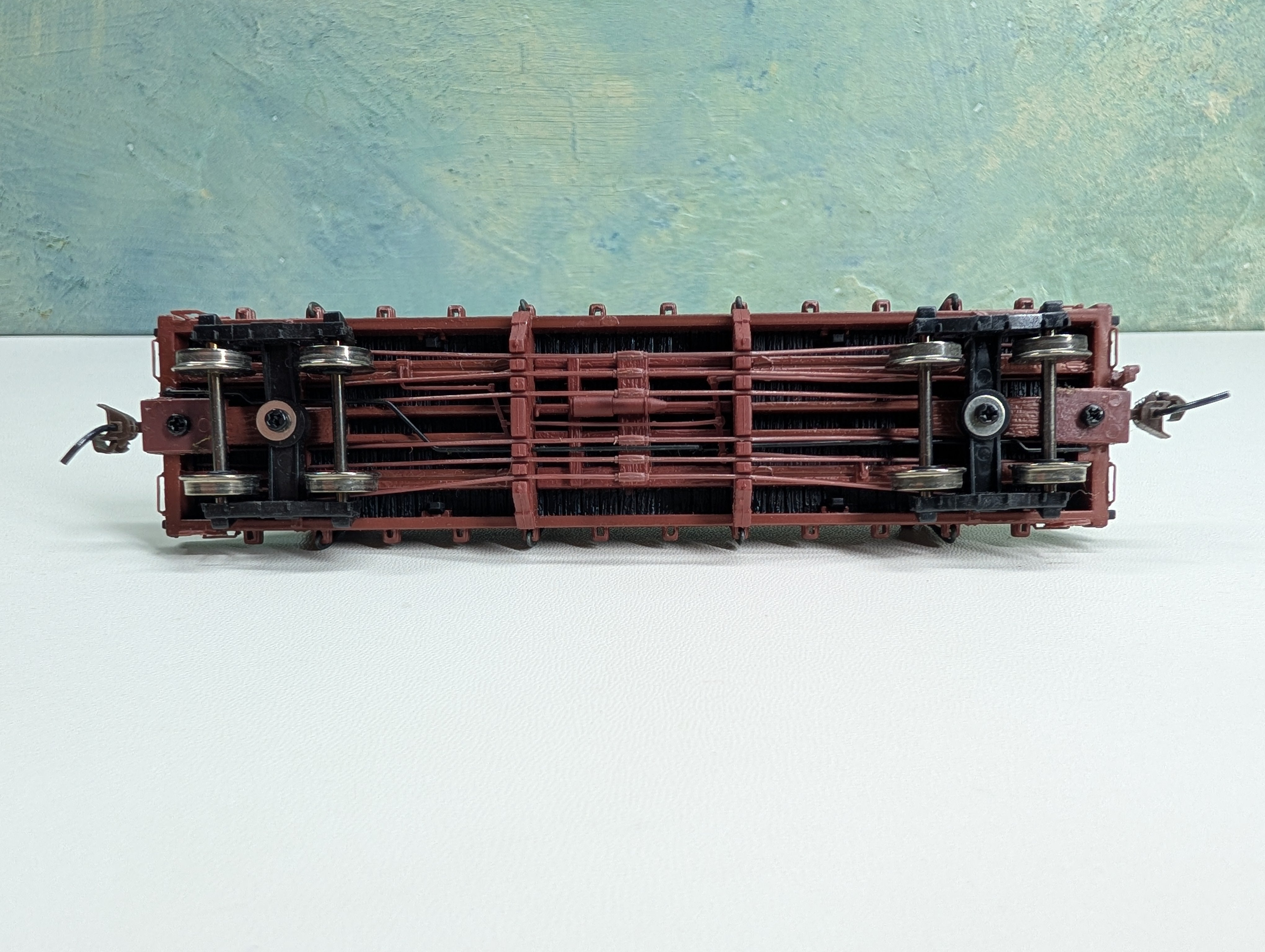 USED HO Scale 41' Flat Car w/ Custom Log Load Metal Wheels