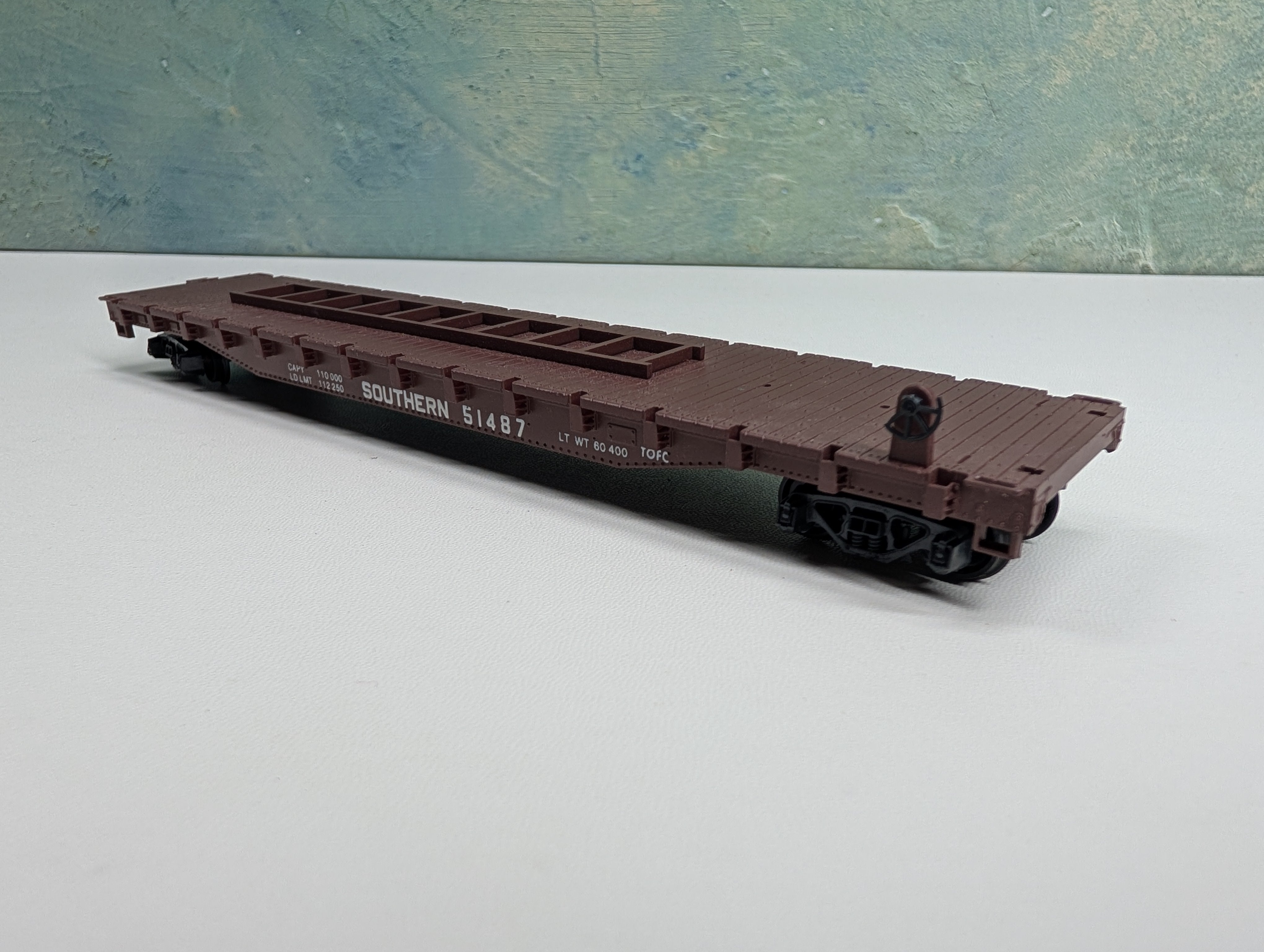 USED Con-Cor HO Scale 54' Trailer Flat Car Southern #51487