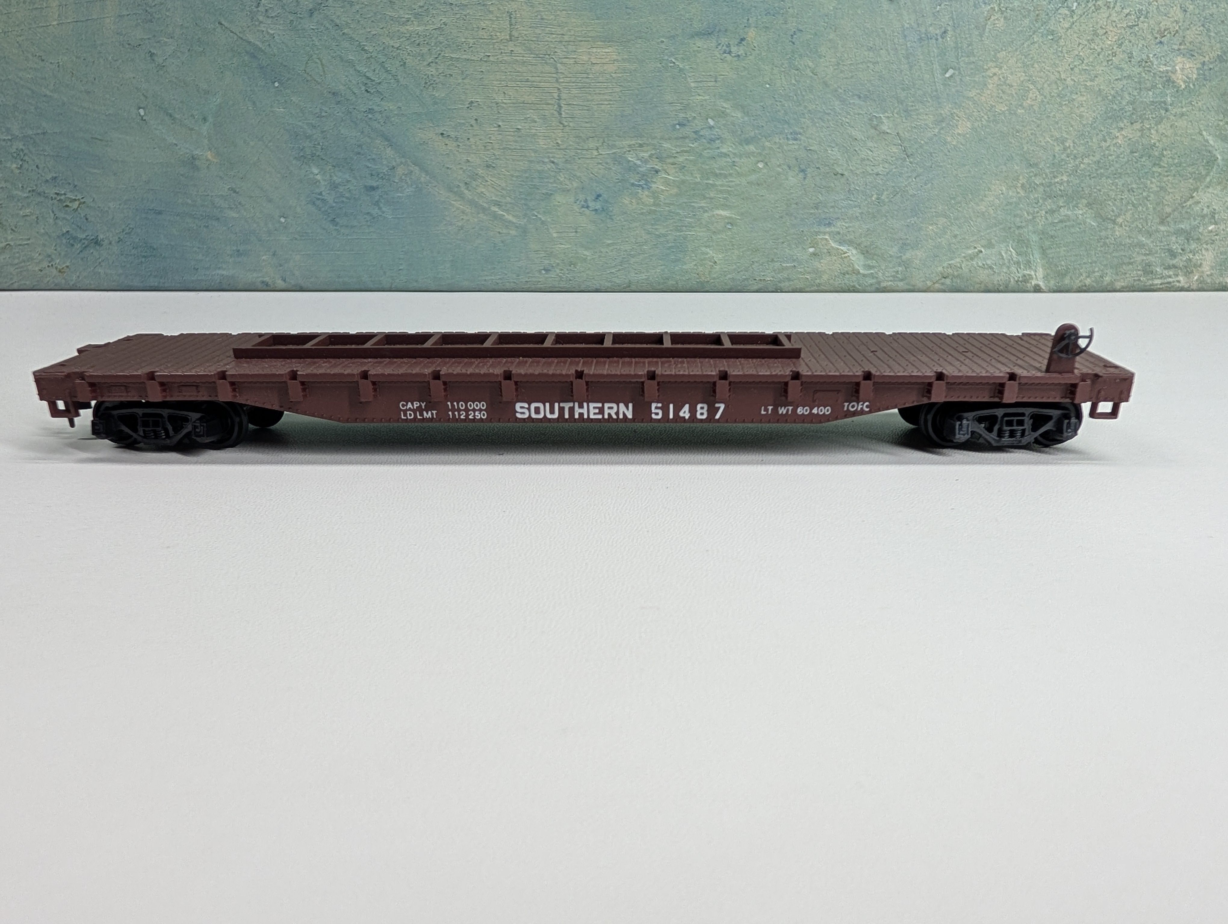 USED Con-Cor HO Scale 54' Trailer Flat Car Southern #51487