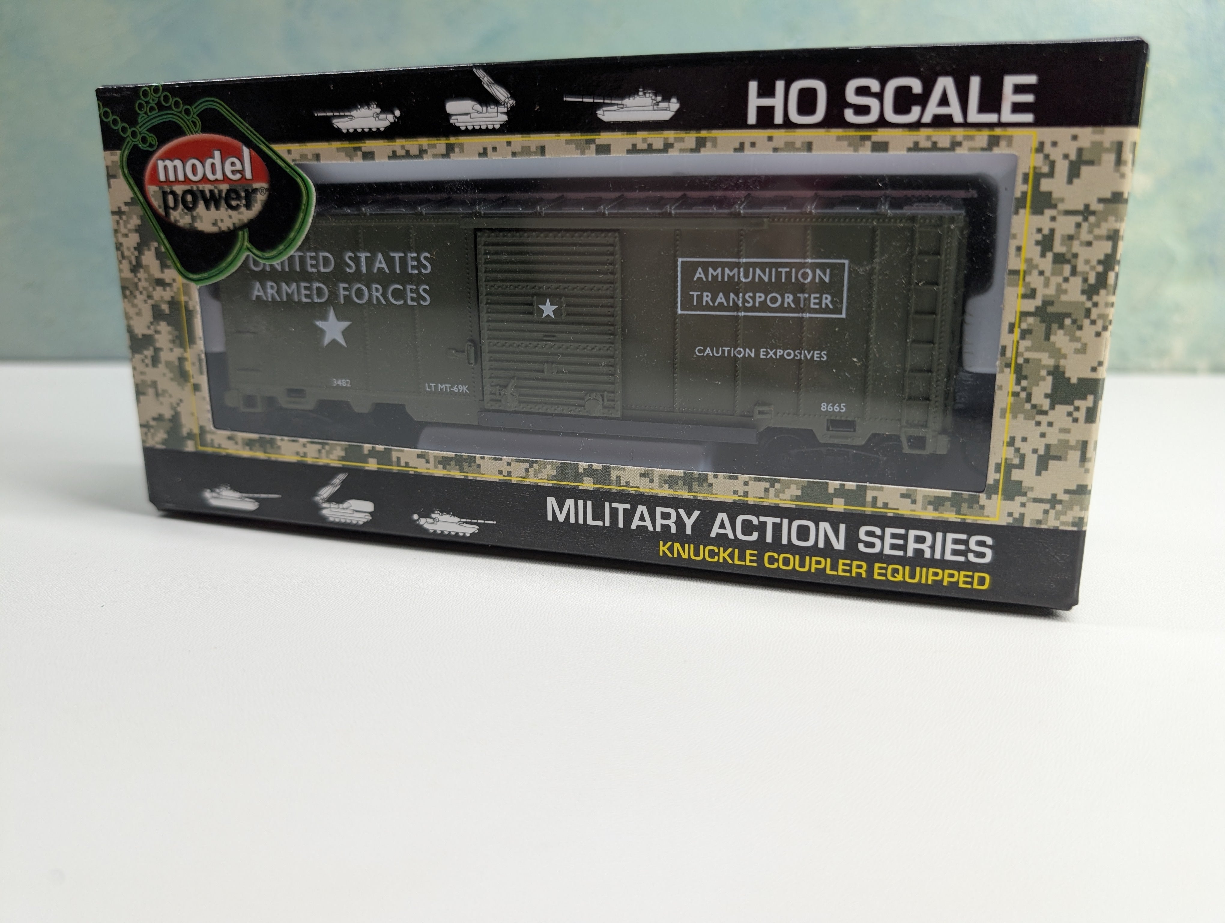 USED Model Power 98665 HO Scale 40' Box Car United States Army Ammo Transporter #3482