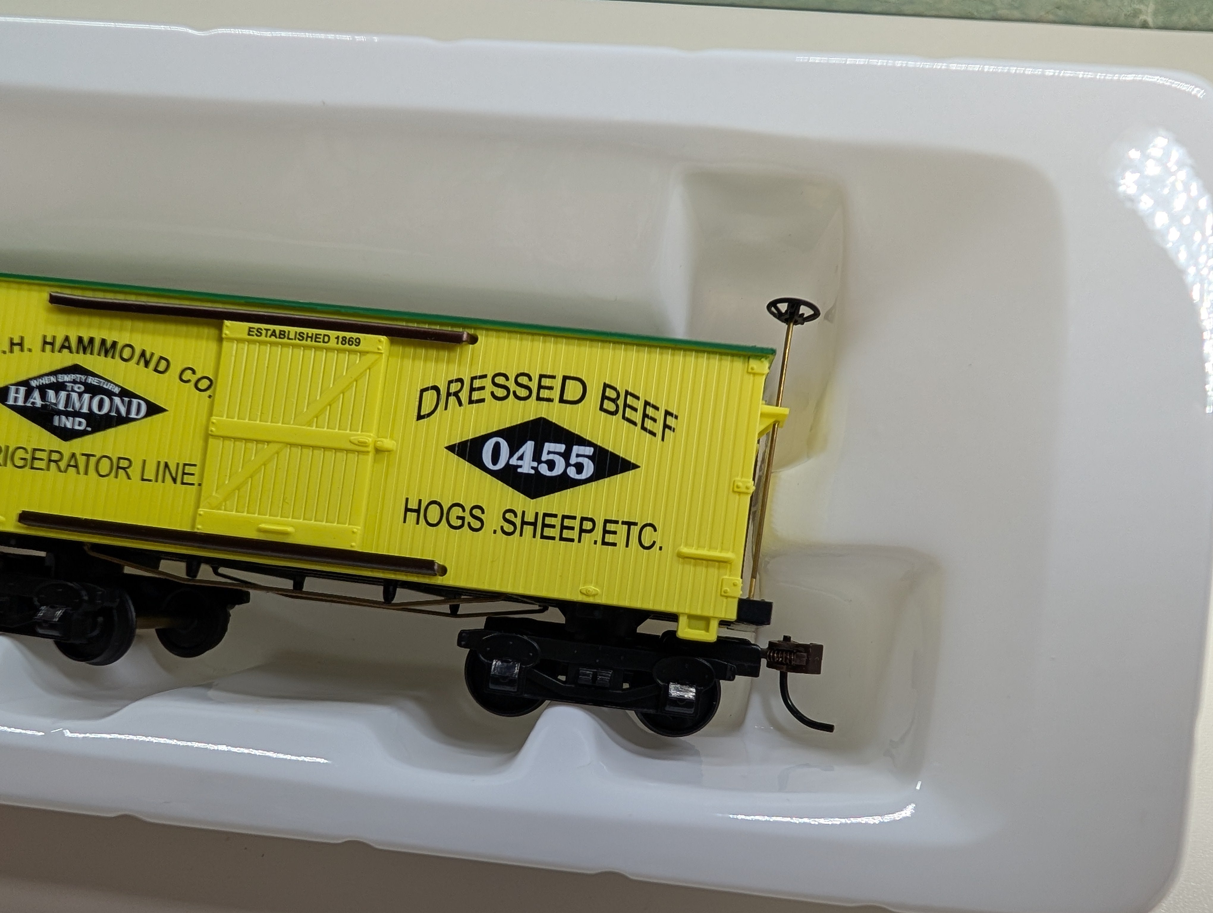 USED Mantua 721322 HO Scale 1860 Reefer Box Car Hammond Co Beef #0455 Dressed Beef